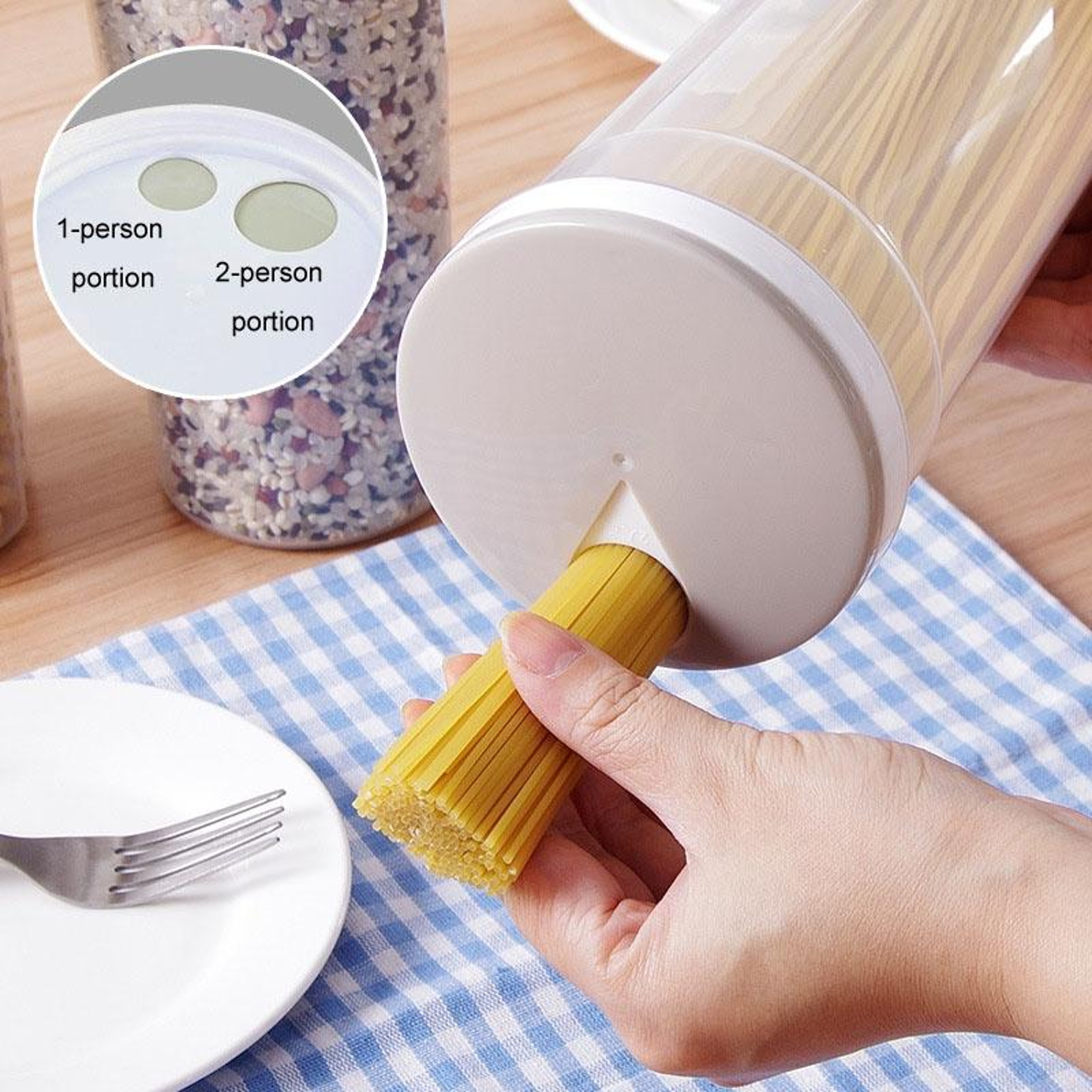 Airtight Grain Storage Container For Pasta Rice And Dry Food Kitchen Organizer Canister 7
