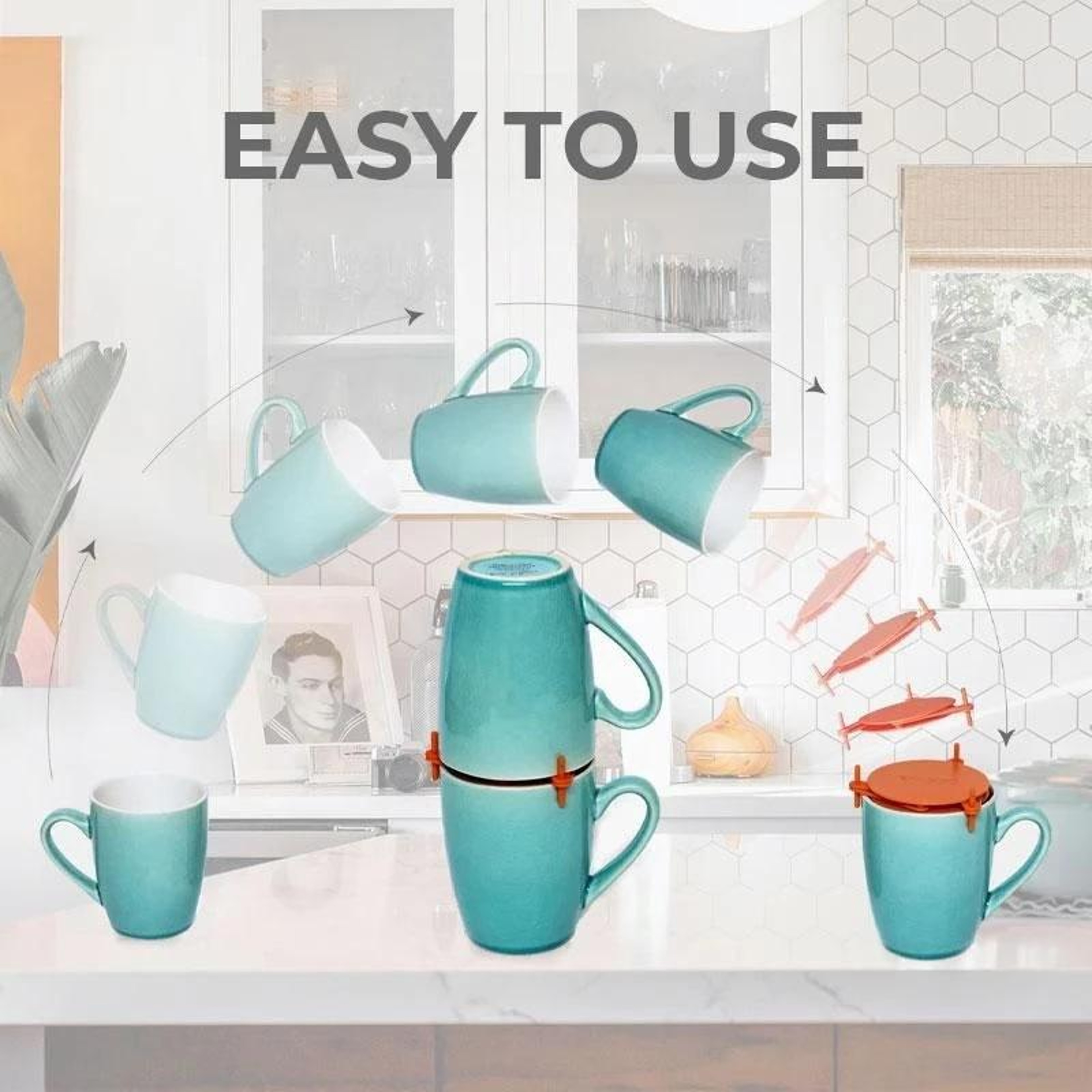 Adjustable Telescopic Cup Holder Rack Space Saving Coffee Cup Organizer 3