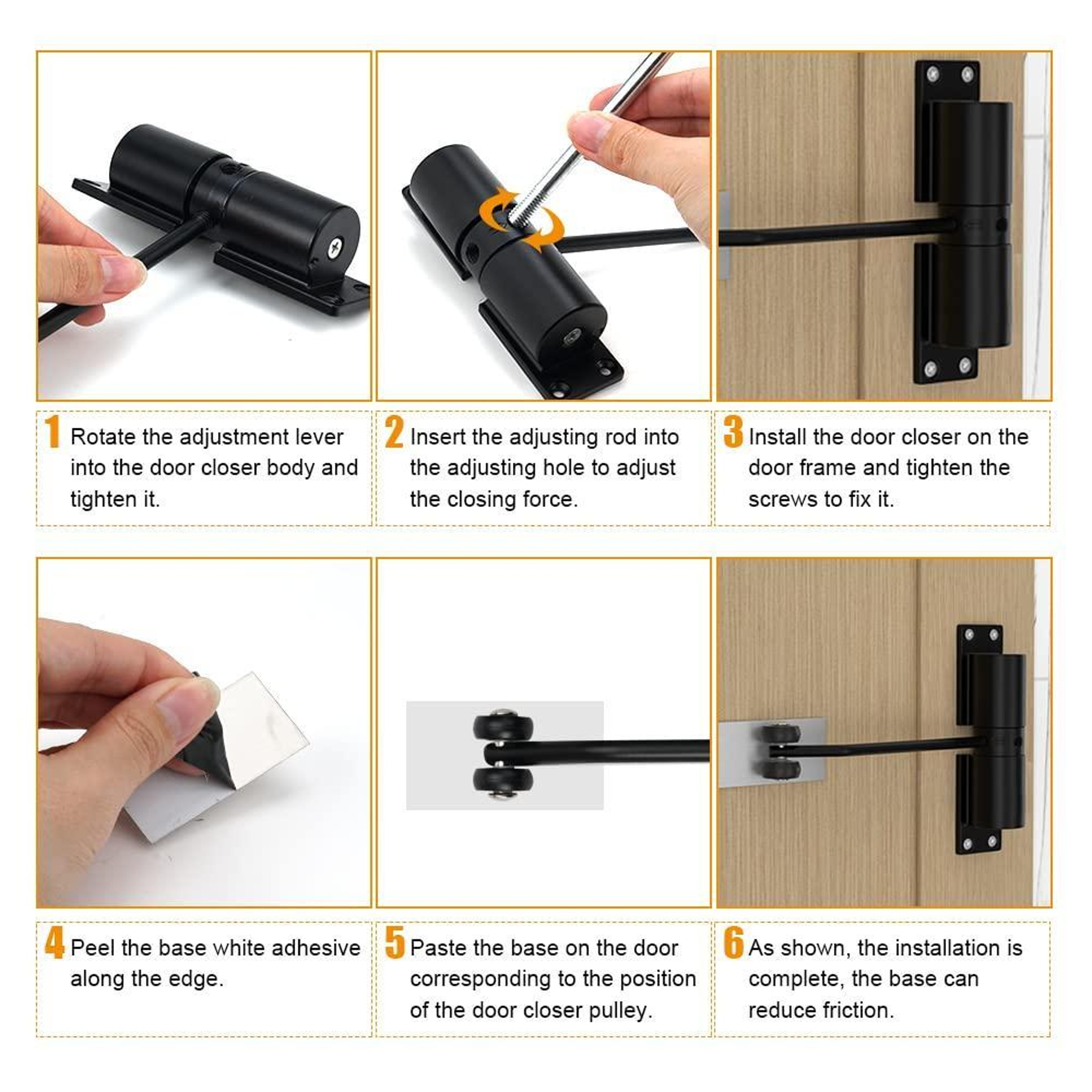 Silent Automatic Door Closing Buffer with Anti-Collision Spring System – view 7