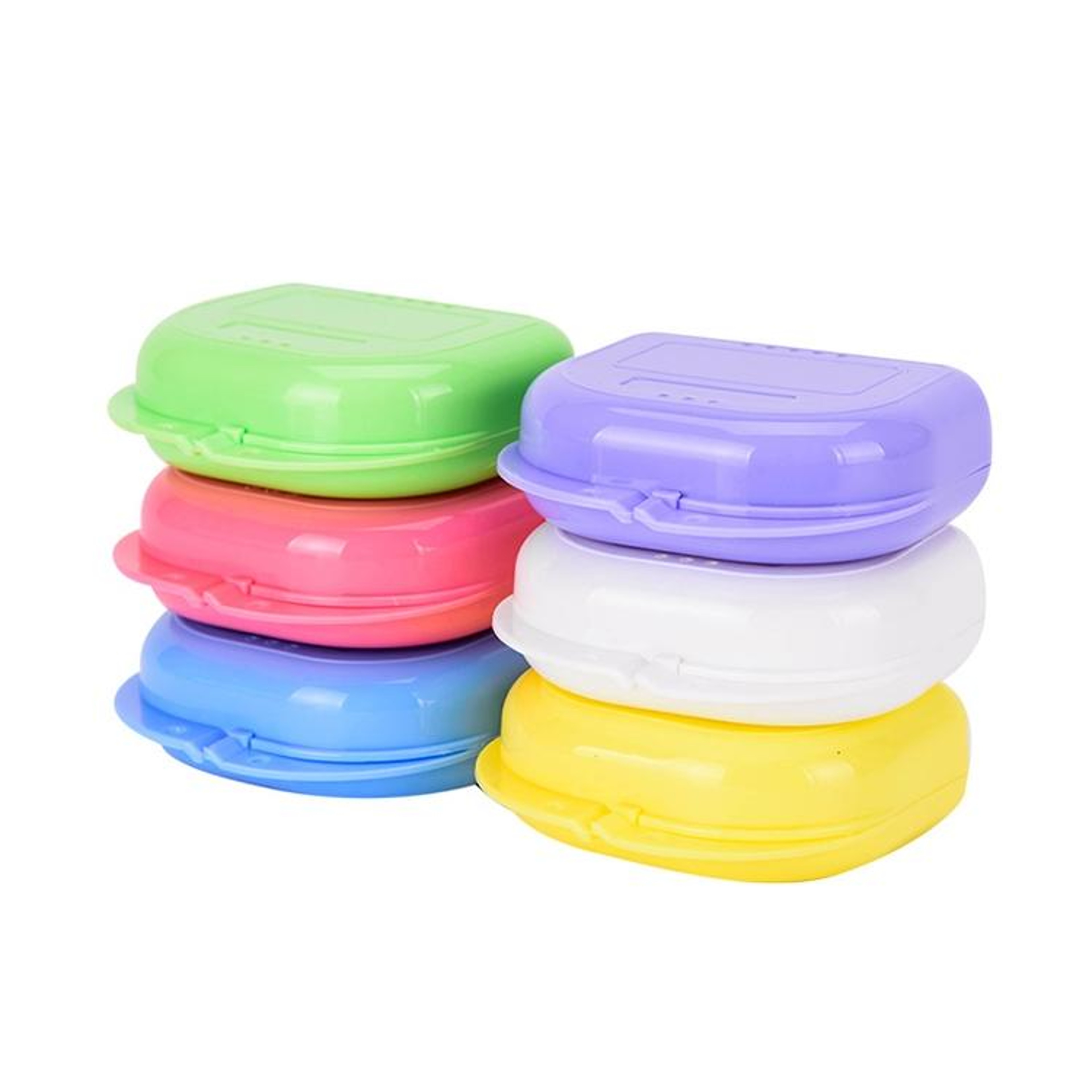 Retainer Case Vented Denture Storage Box Portable Orthodontic Case Set 4