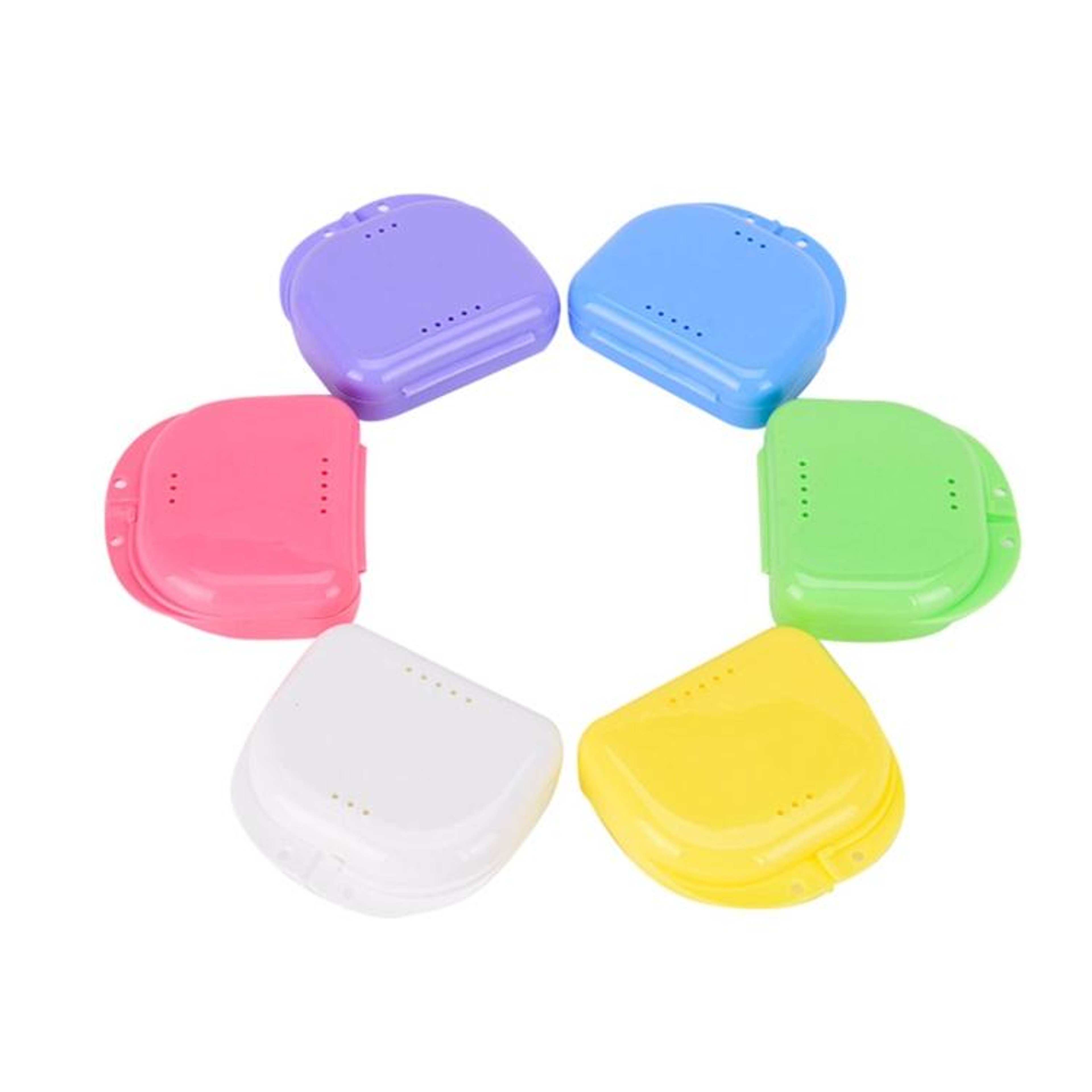 Retainer Case Vented Denture Storage Box Portable Orthodontic Case Set 5