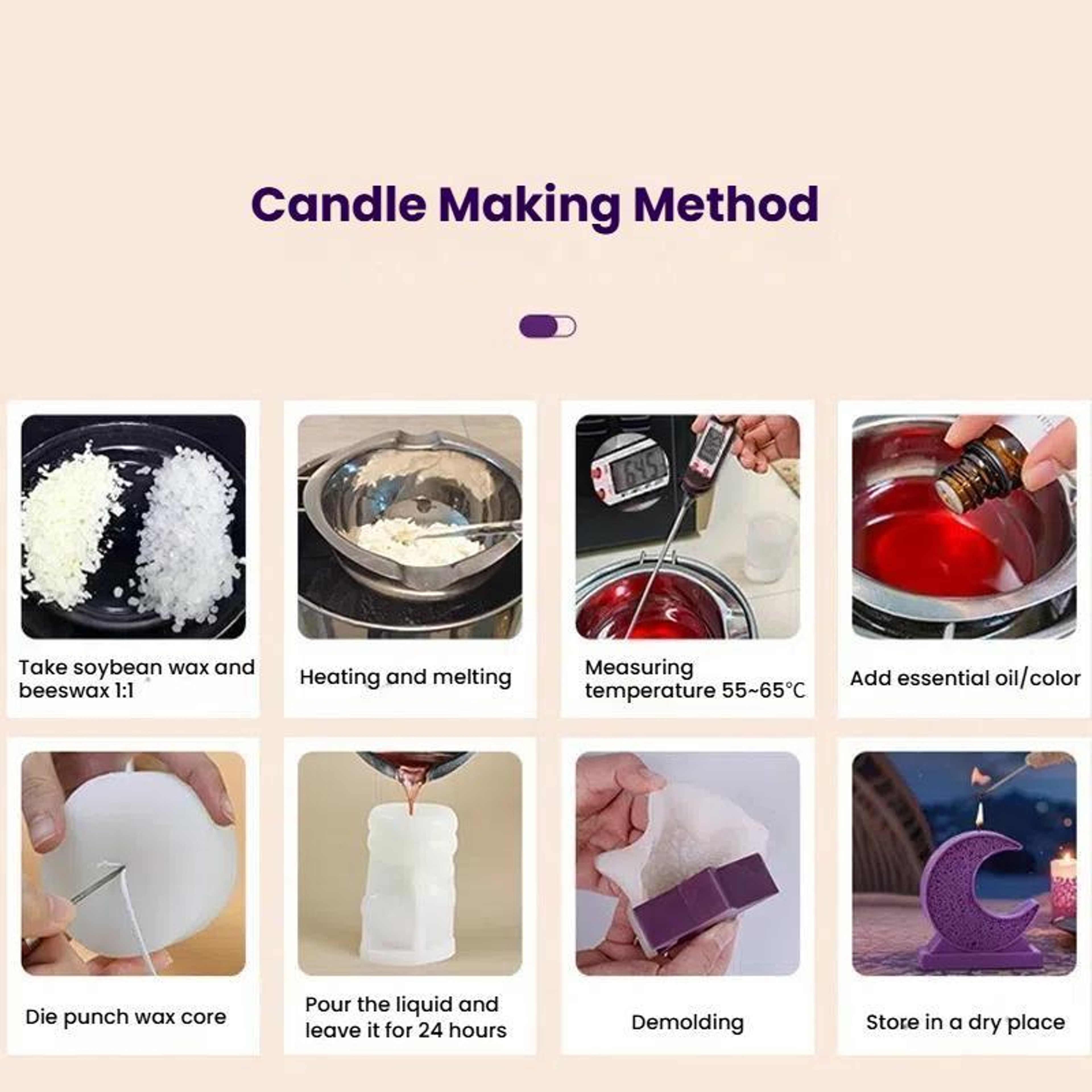 Moon Silicone Candle Mold Reusable Candle Silicone Mold for DIY Moon Candle Mold and Aromatherapy Crafts – view 8