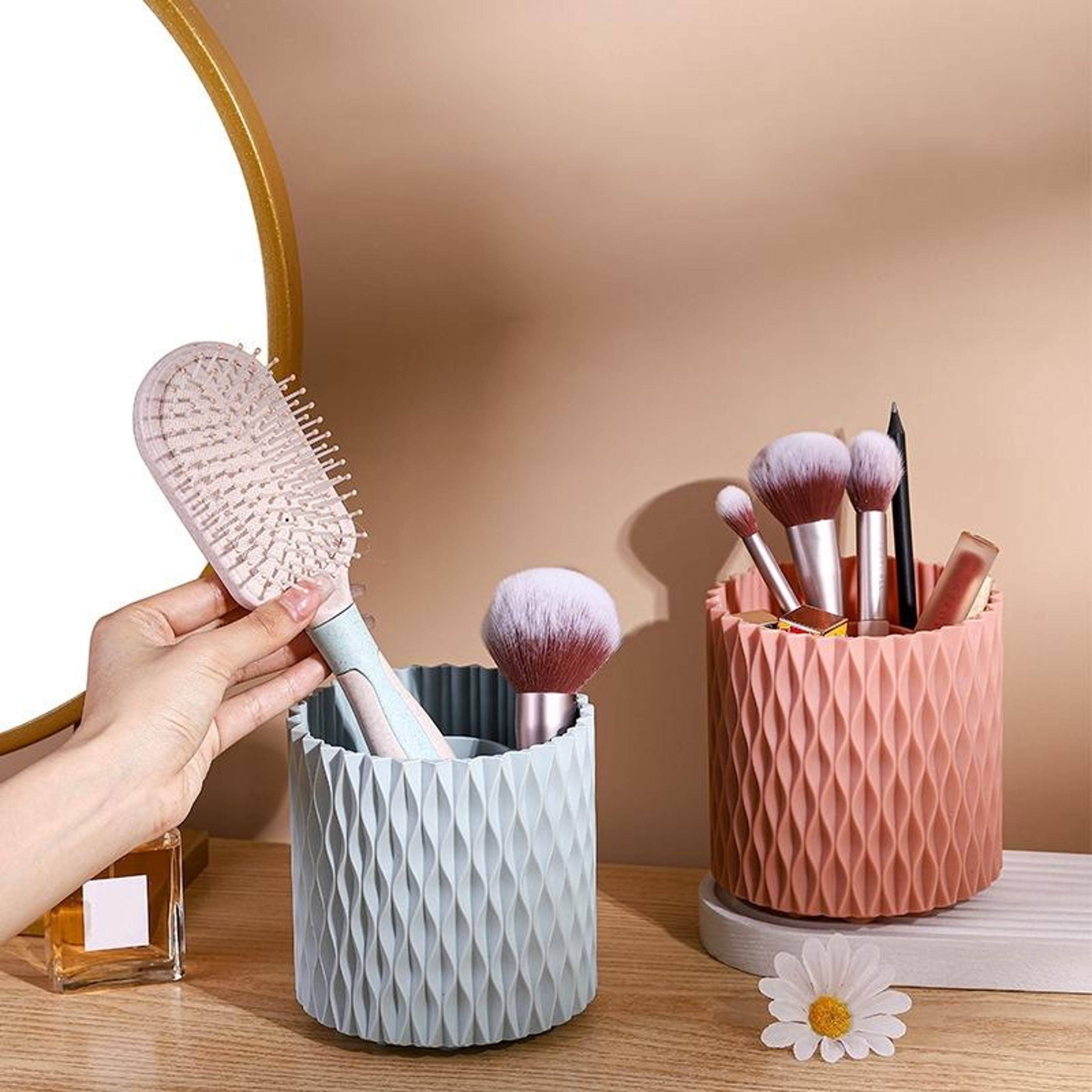 Makeup Brush Holder Desk Organizer Multifunctional Pen Holder Desktop Storage Organizer 4