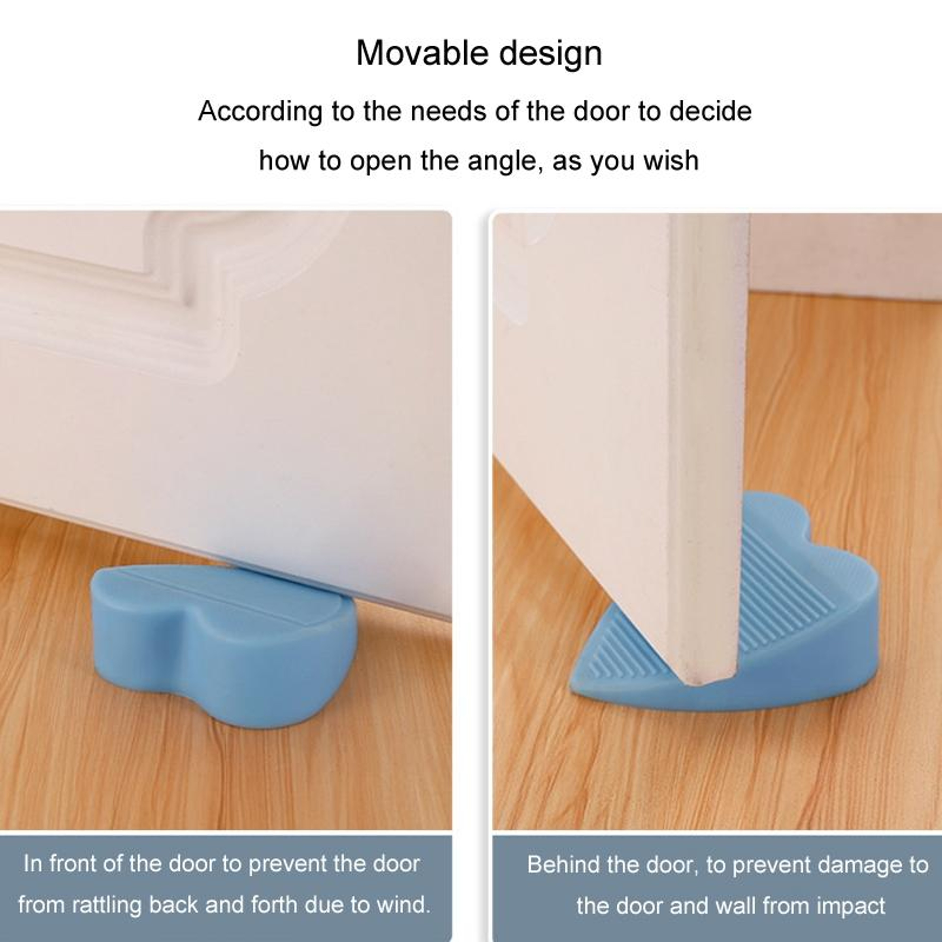 Windproof Door Stopper With Storage Holder Non Slip Silent Door Wedge For Home And Office 6