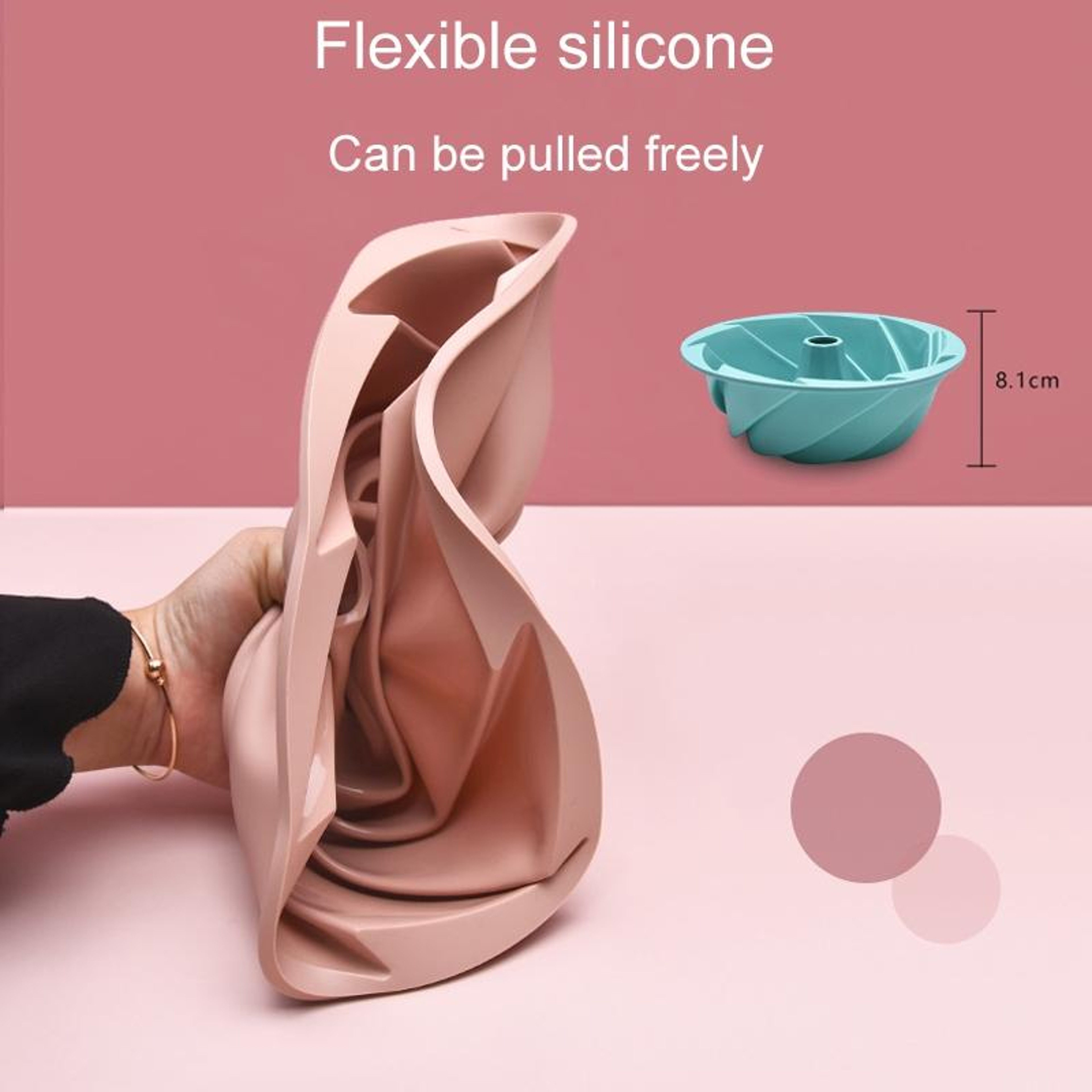 Swirl Silicone Cake Mold Non Stick Bundt Cake Pan Heat Resistant Baking Mold – view 4