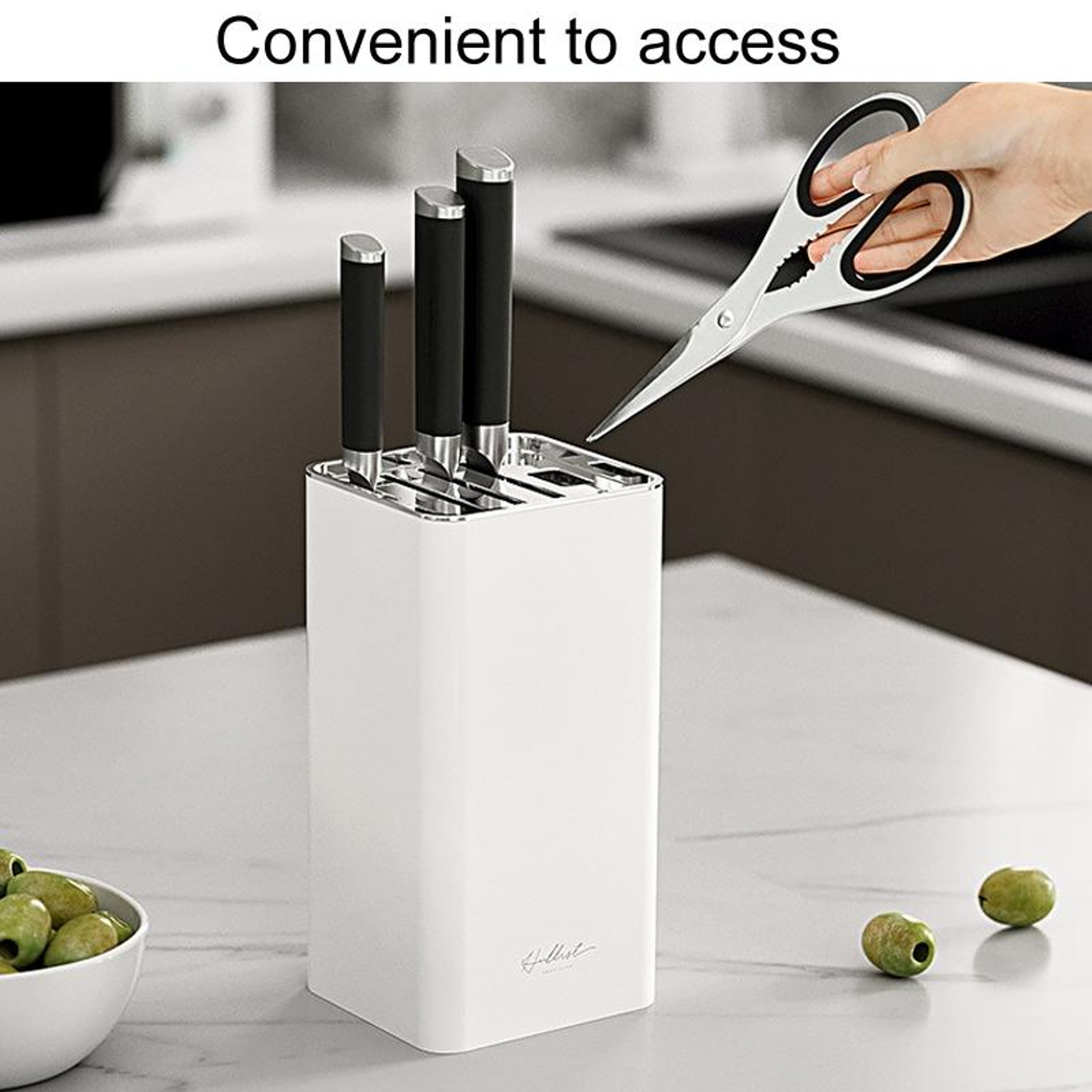 Space Saving Kitchen Knife Organizer Countertop Knife Storage Rack with Drainable Multi Slot Holder – view 5