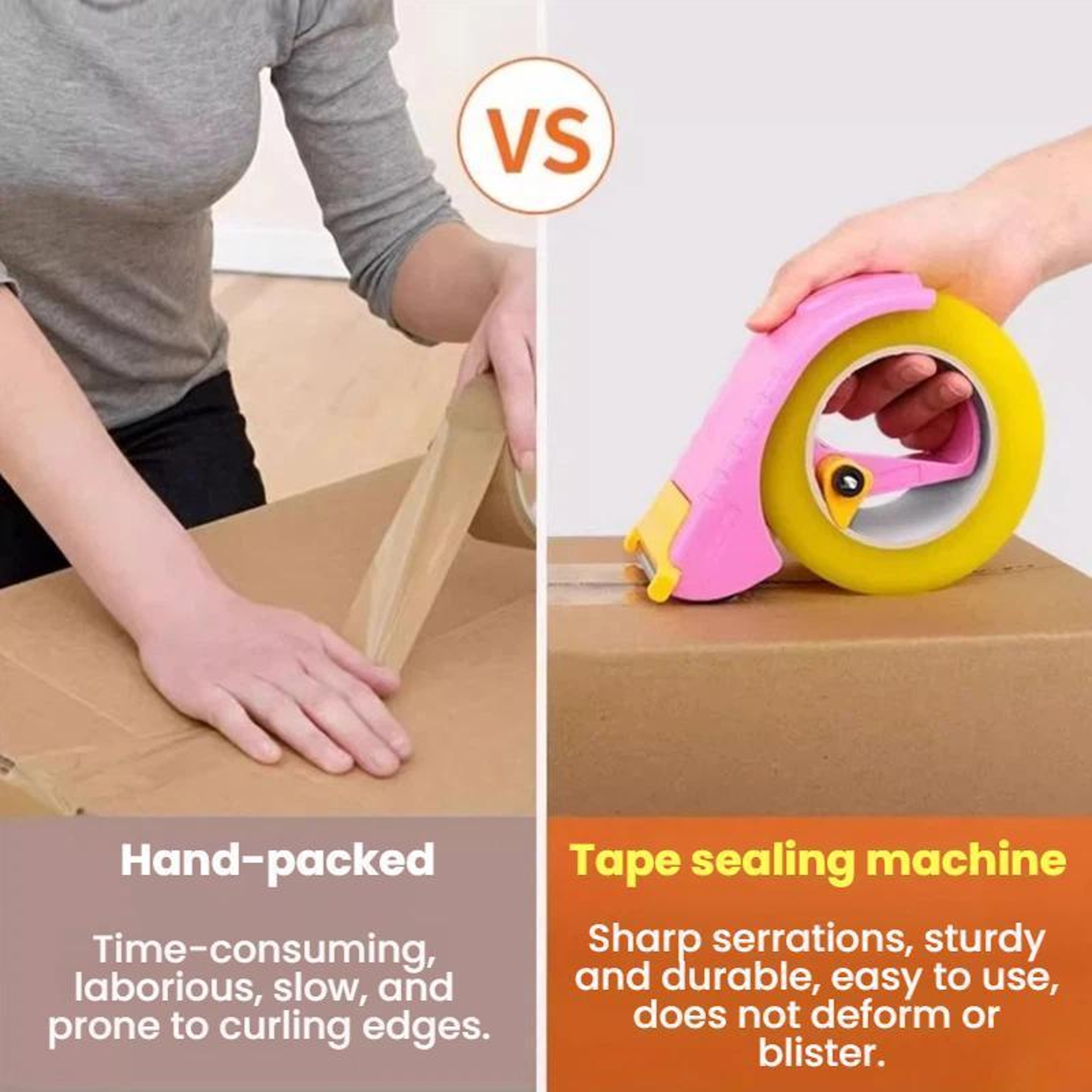 Adjustable Tape Dispenser Ergonomic Carton Sealing Tool  Heavy Duty Tape Cutter 8