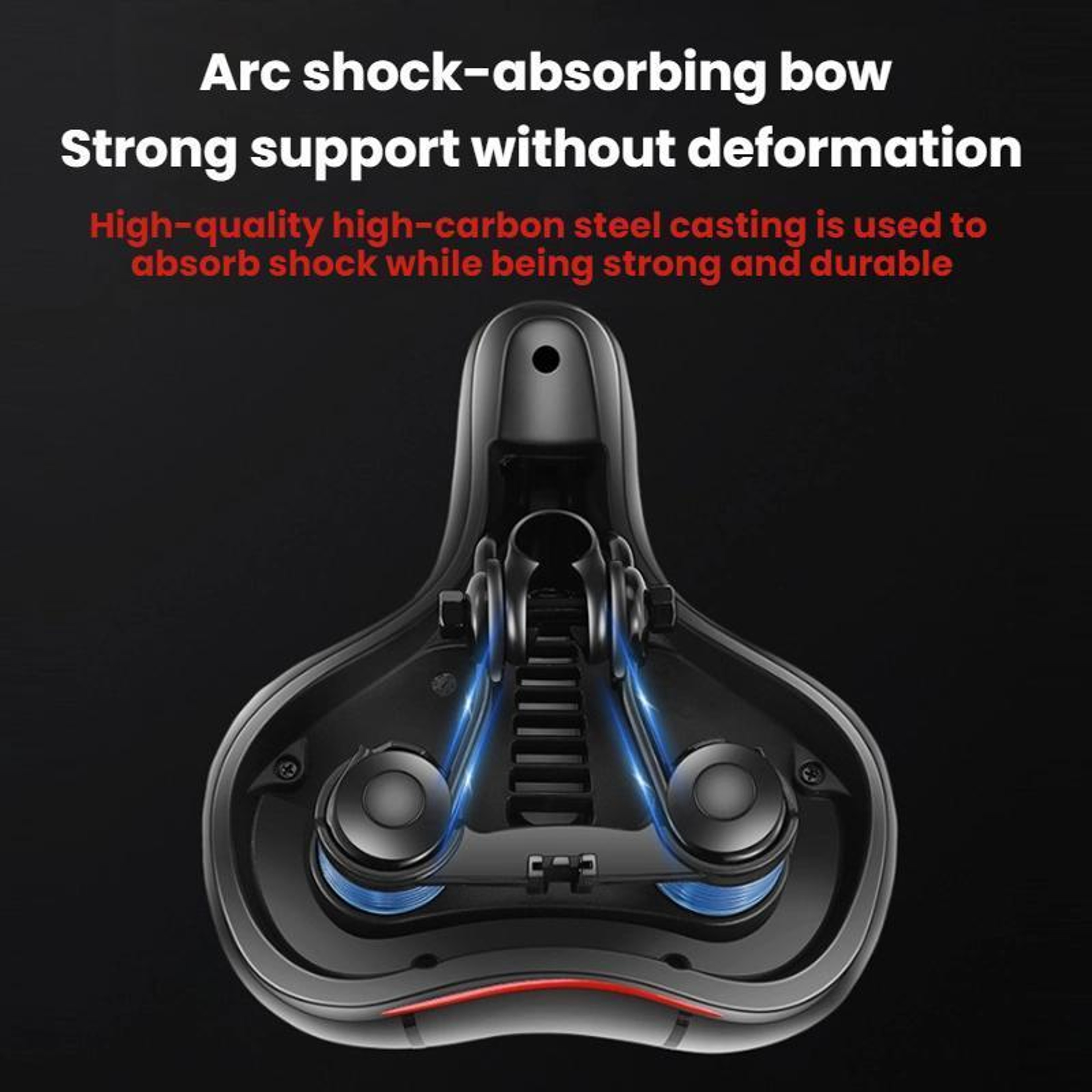 Ergonomic comfortable bike seat Dual Shock Absorbing silicone bicycle saddle with Tools Black – view 8