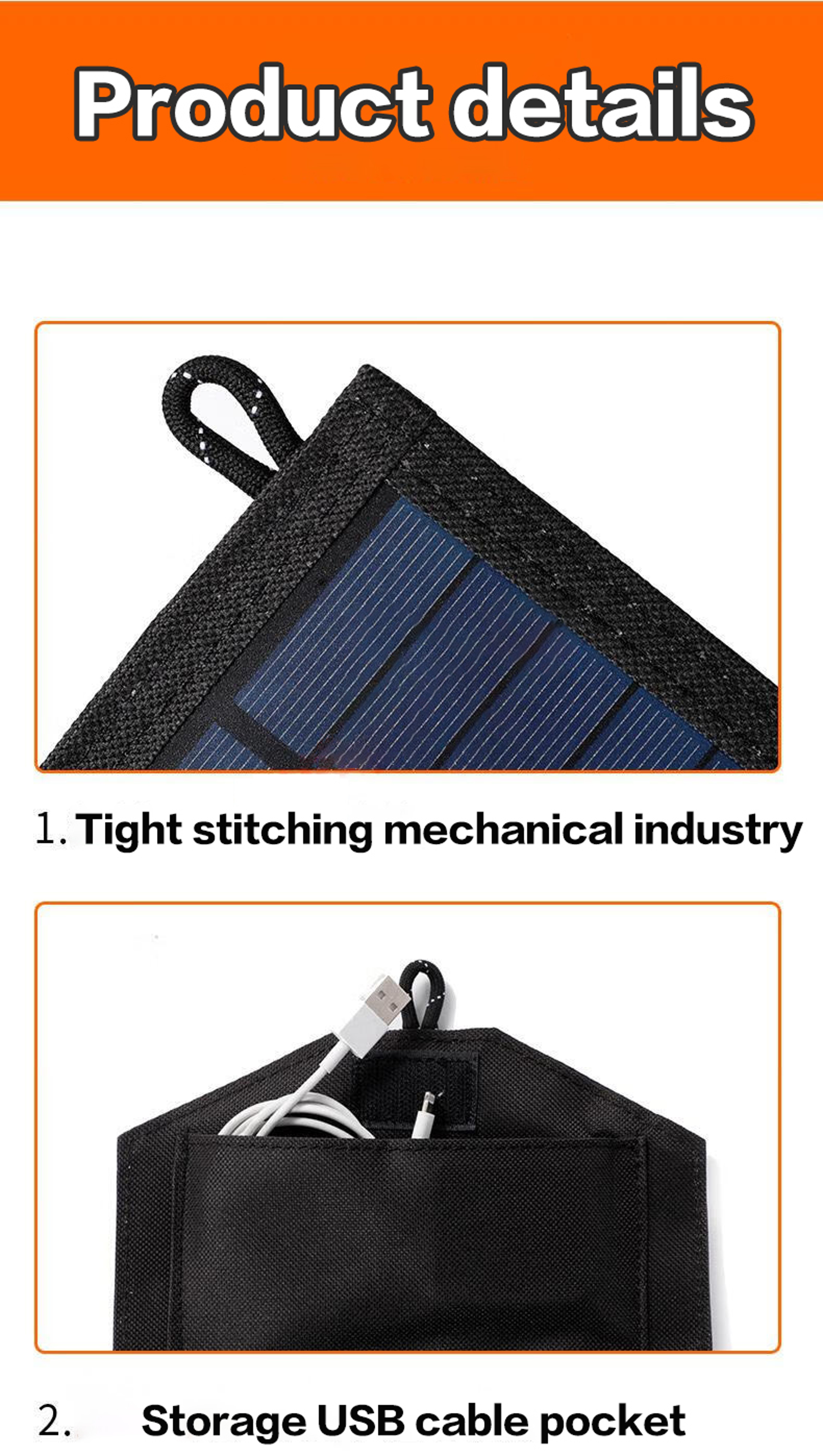 Portable Solar Panels Charger, Foldable Solar Panel for Full-Time Power Supply, Ideal for Camping, Hiking & Travel – view 3
