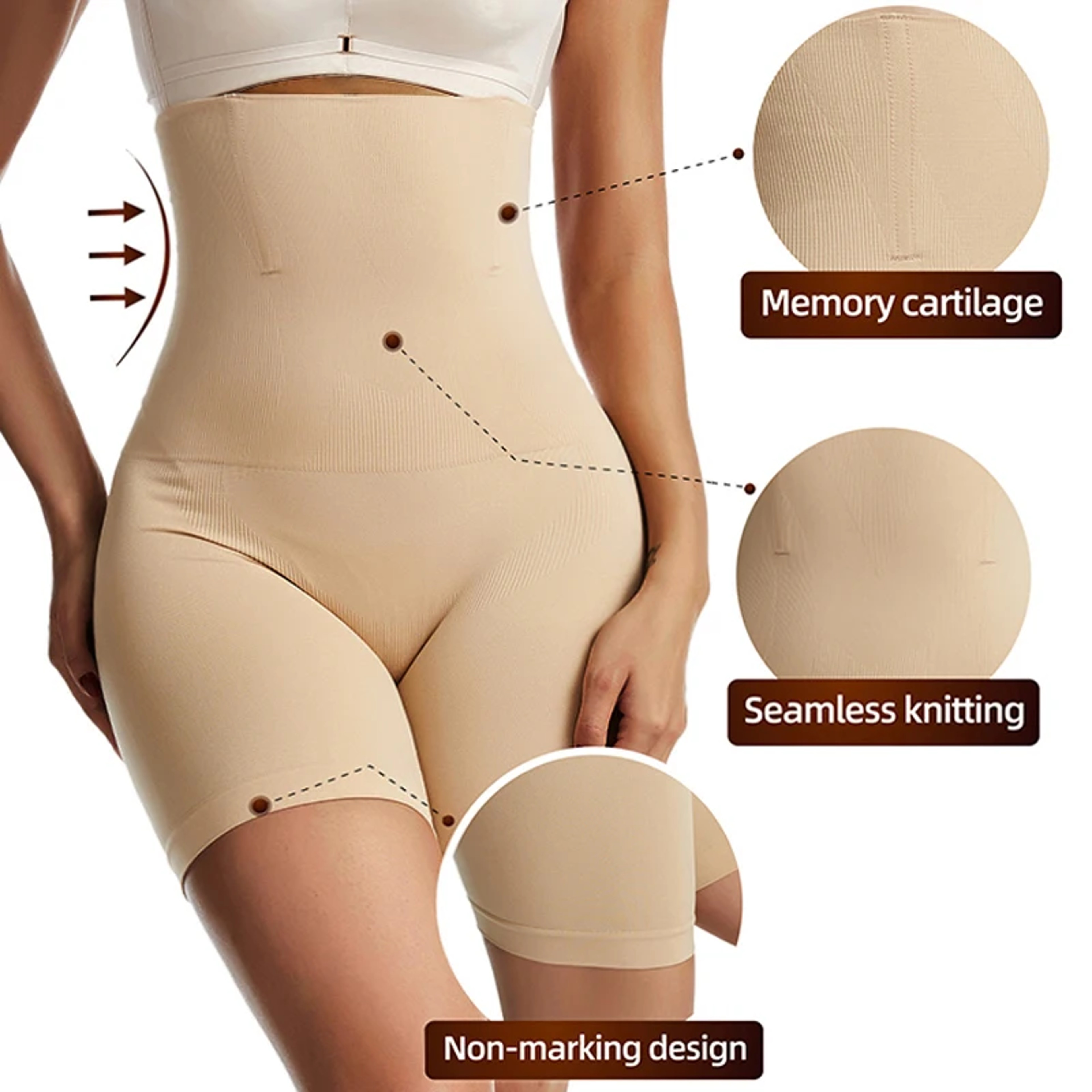 Women High Waist Shapewear Seamless Butt Lifter Panty Tummy Control Knickers  Slimming Body Shaper