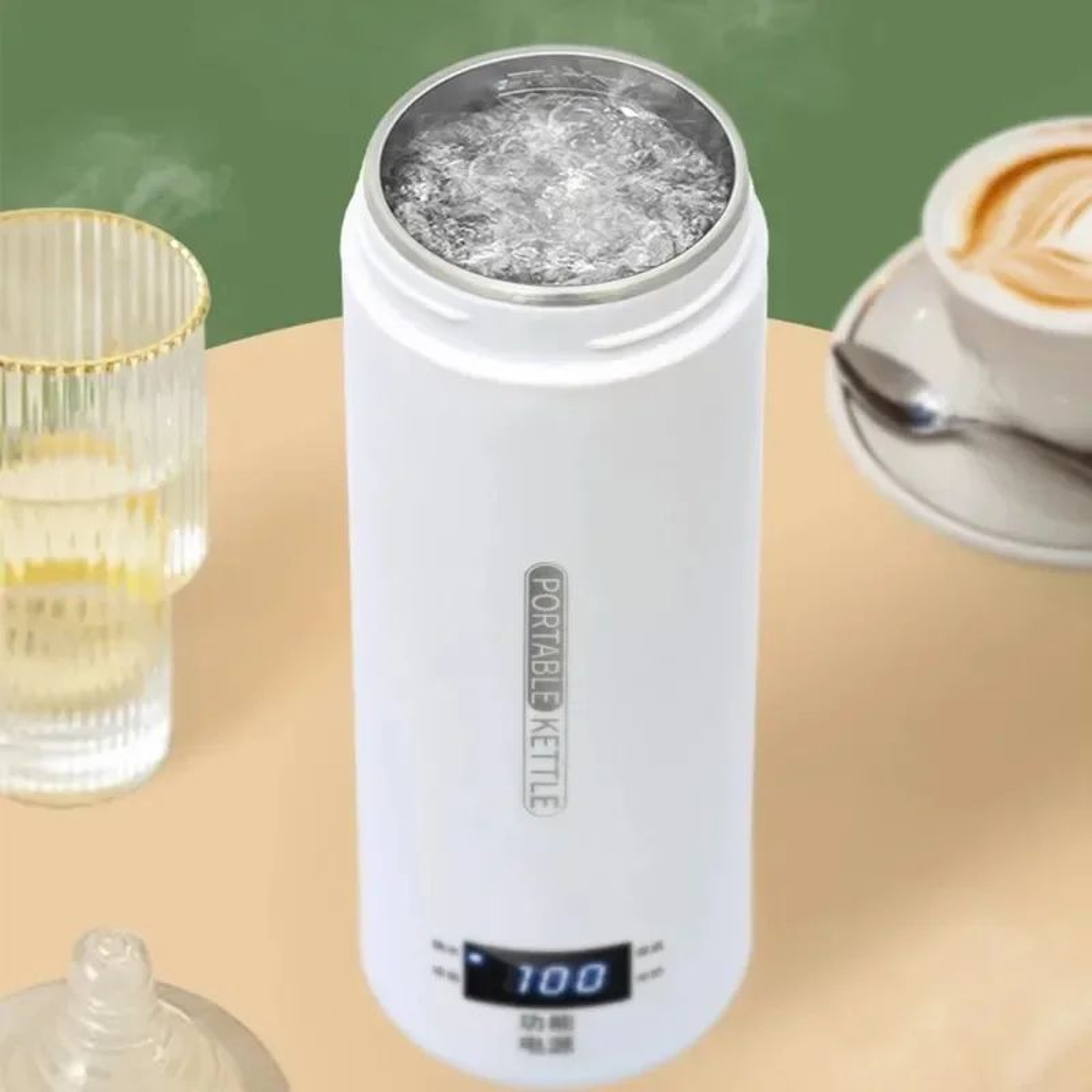 Portable Electric Kettles For Travel Tea  Coffee Kettle With AntiScald Water Thermal Cup 4