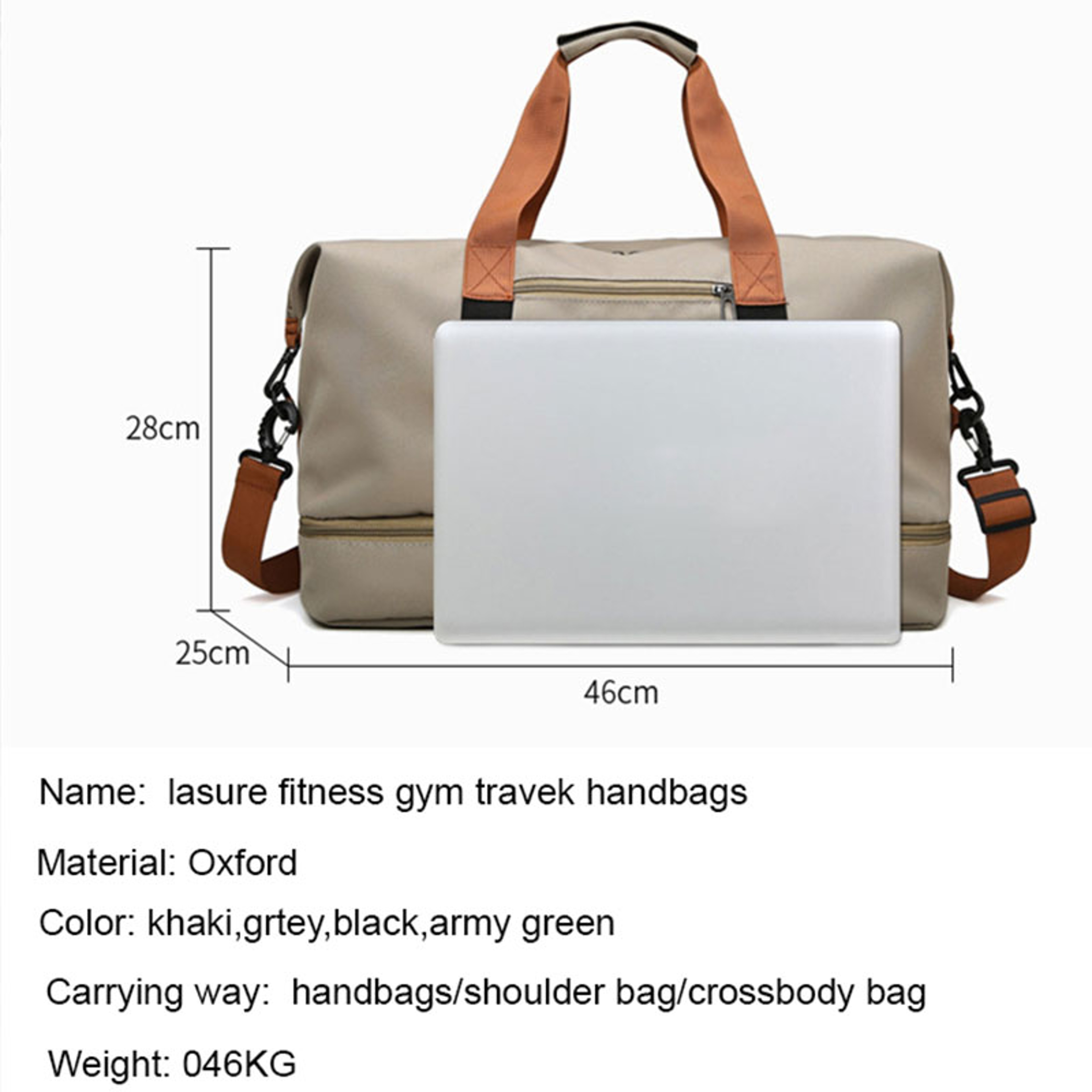 Portable Fitness Duffle Bag CarryOn Luggage For Gym Travel  Work  Trolley Strap  Shoe Compartment 4