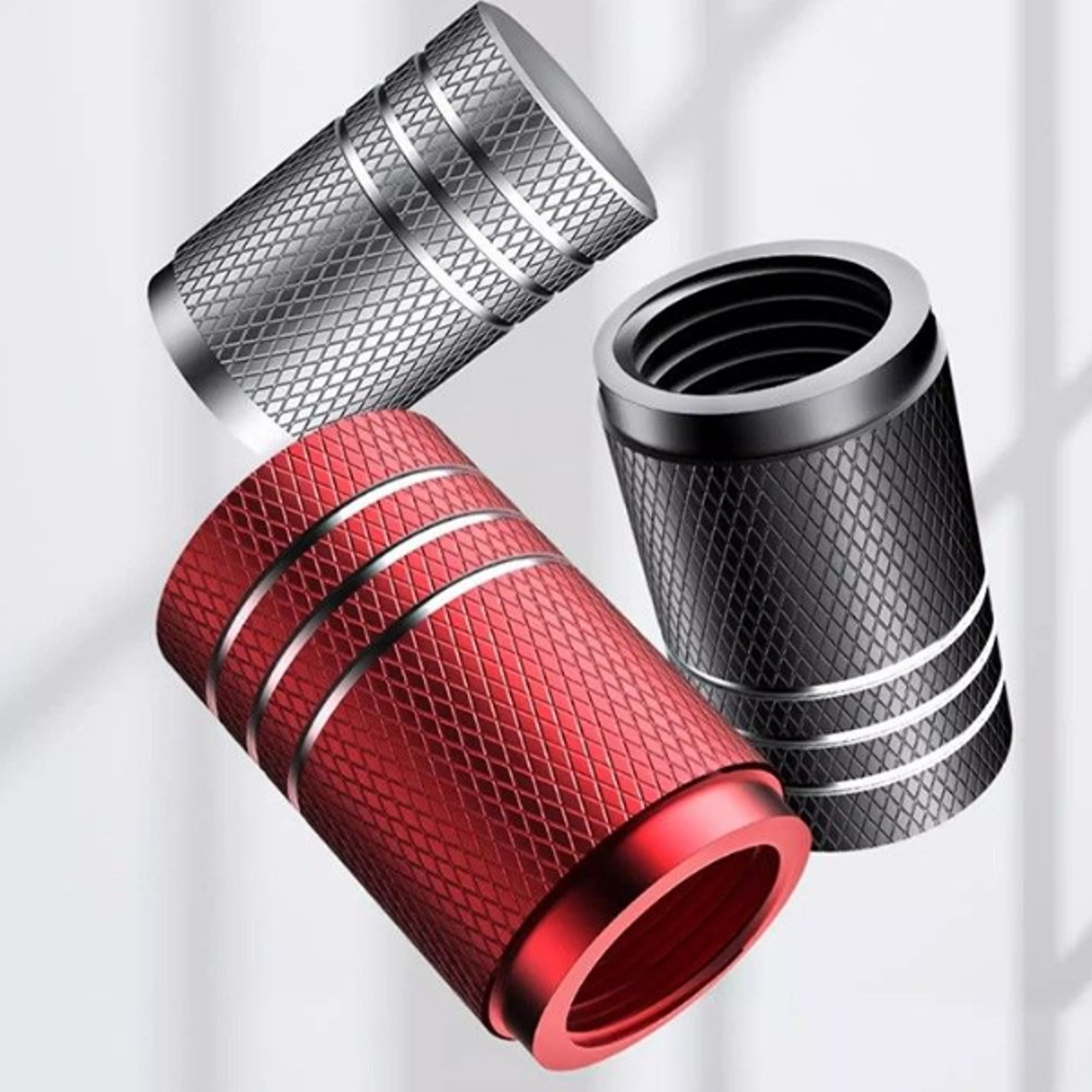 Car Tire Valve Stem Caps Durable Knurling Design Aluminum Air Valve Caps  Universal Wheel Stem Cov