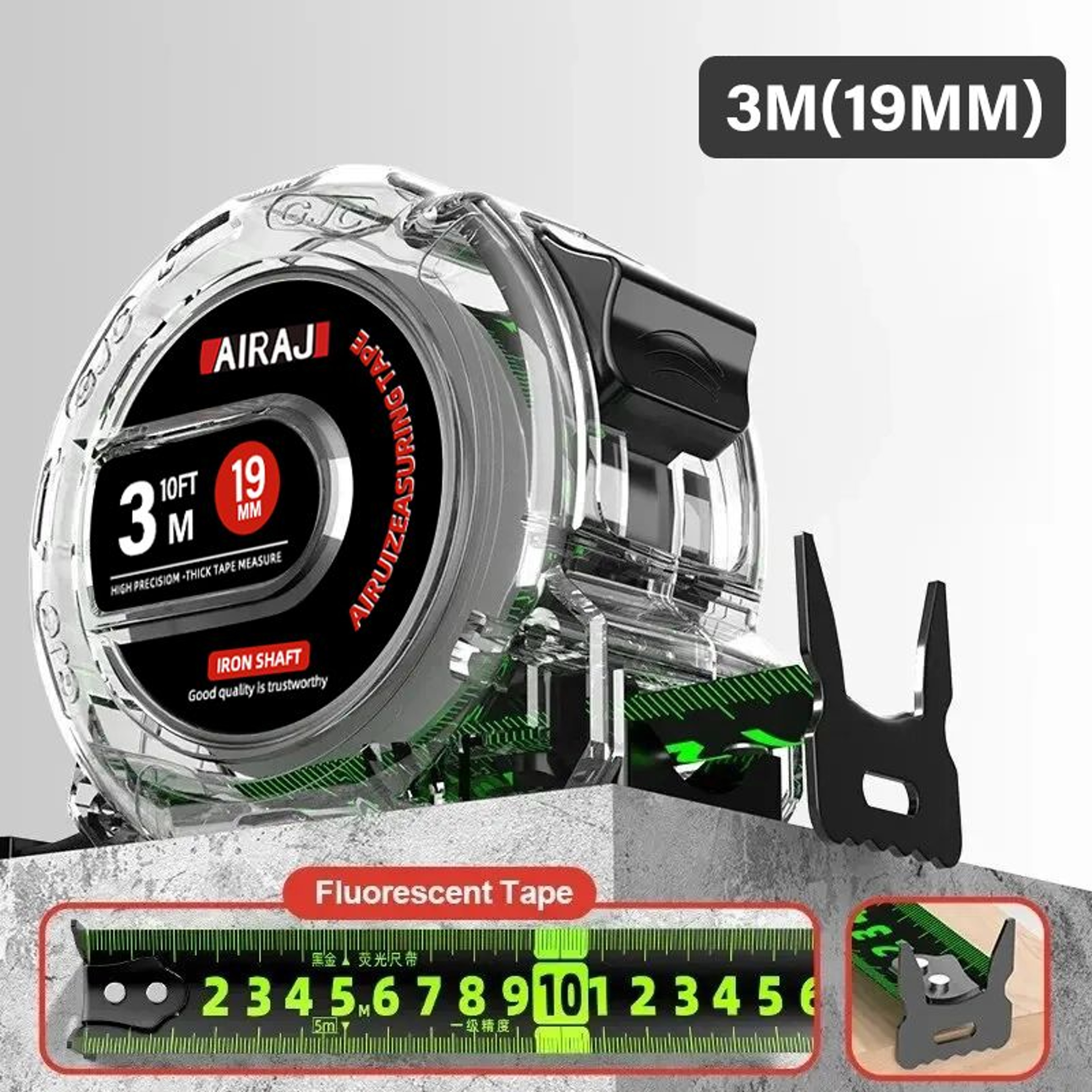 HeavyDuty Fluorescent Tape Measure High Precision Waterproof WearResistant Ruler for Profession