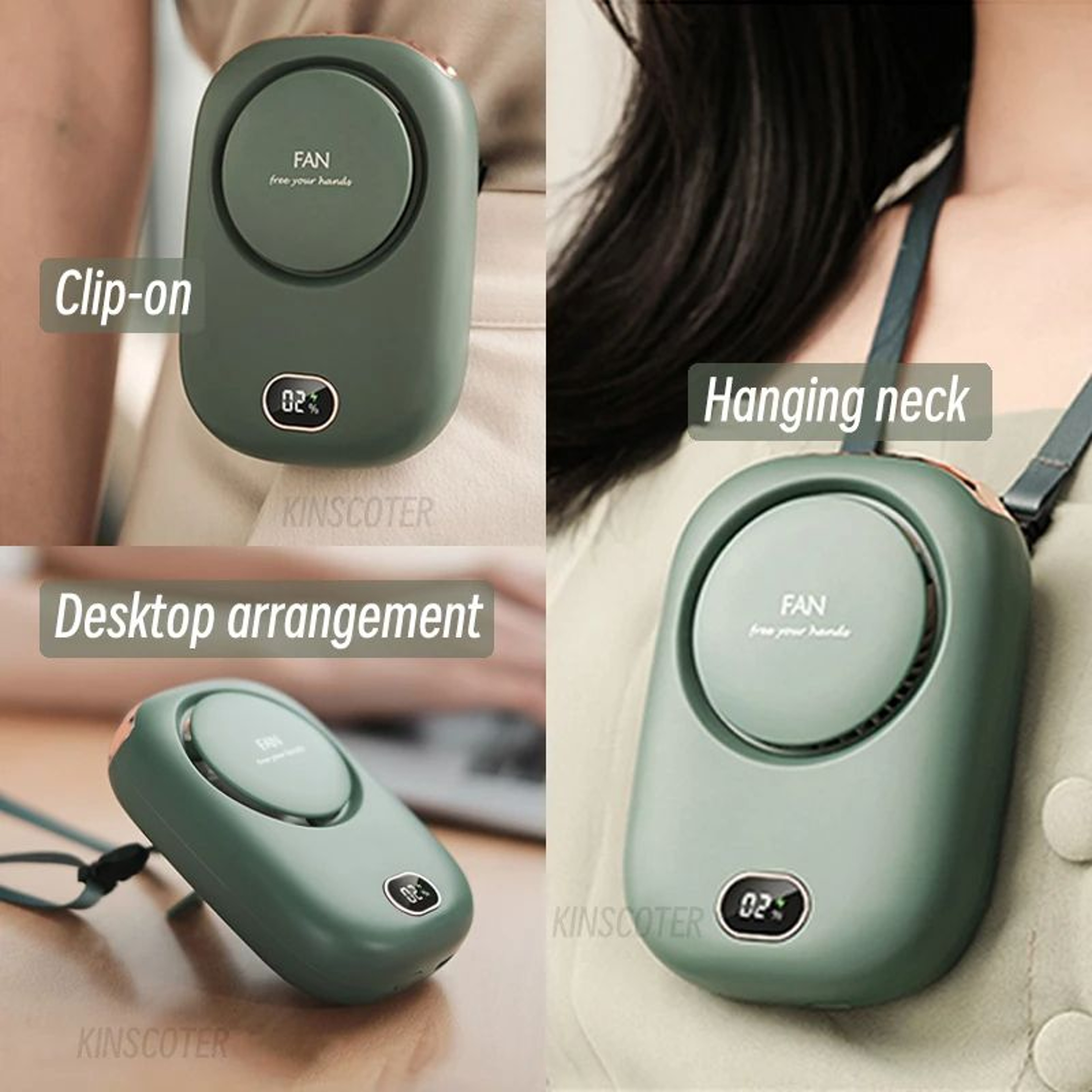 Portable Hanging Neck Fan Mini Bladeless USB Rechargeable Sports Cooler For Outdoor Travel And Wais 4