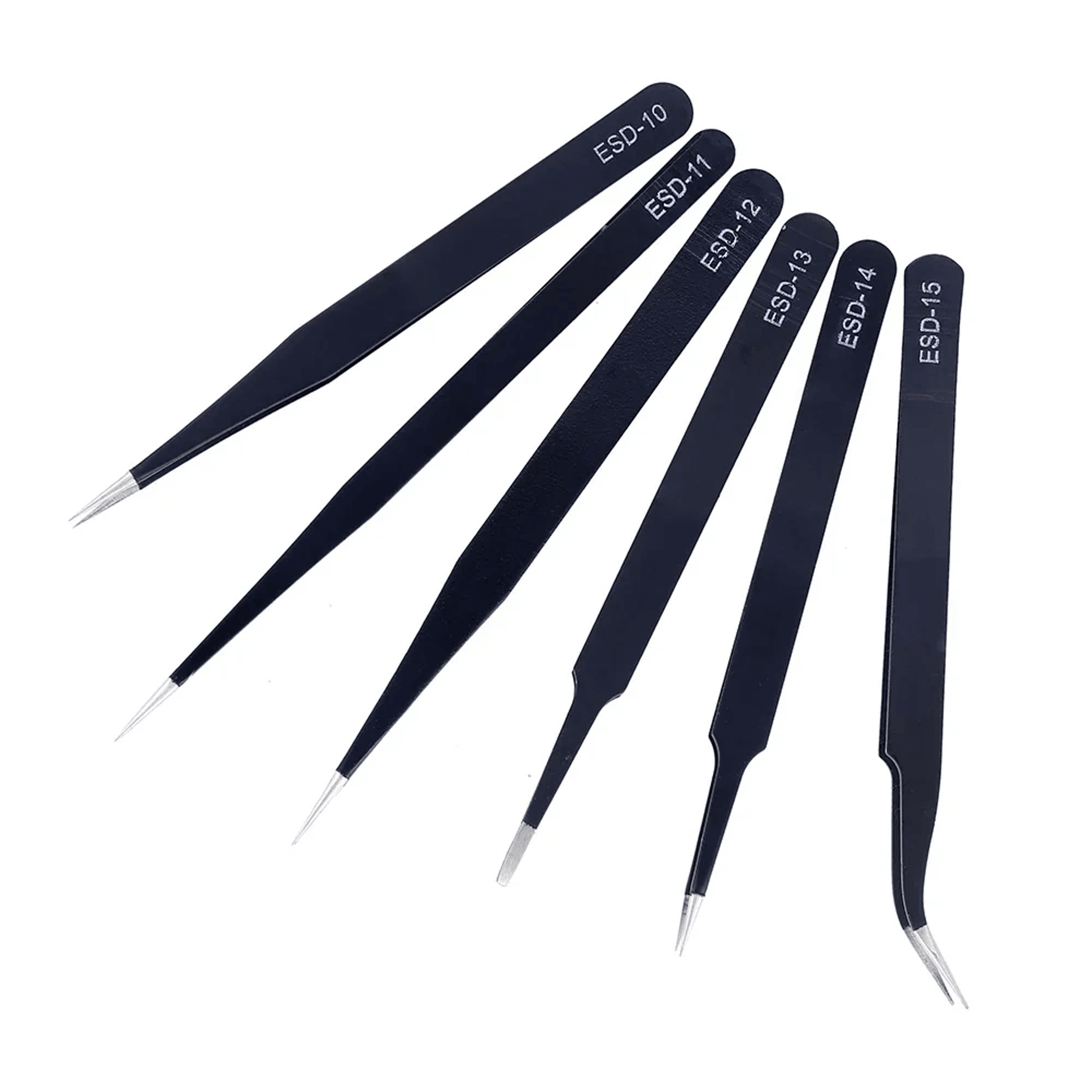 AntiStatic ESD Stainless Steel Tweezers Set Industrial Precision Maintenance Tools For Electronics  2