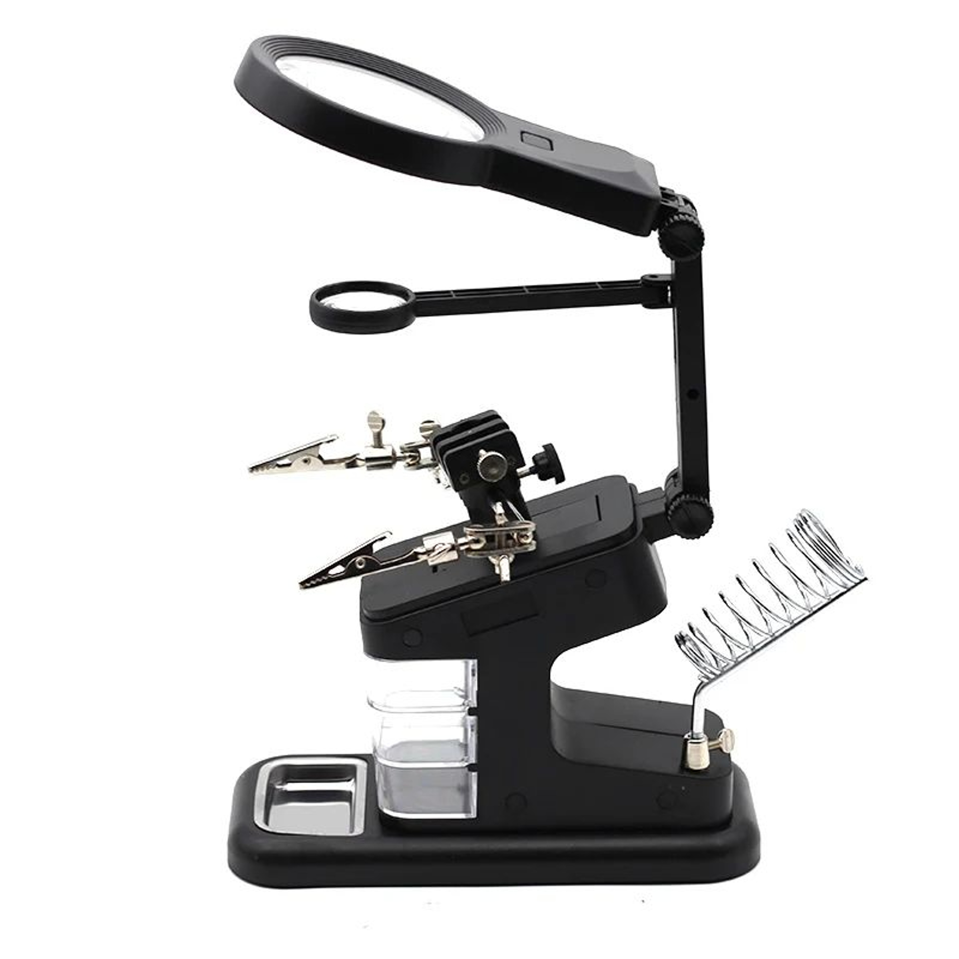 LED Magnifying Glass For Soldering Loupe With Auxiliary Clip  Iron Stand Holder Station For Efficie 1