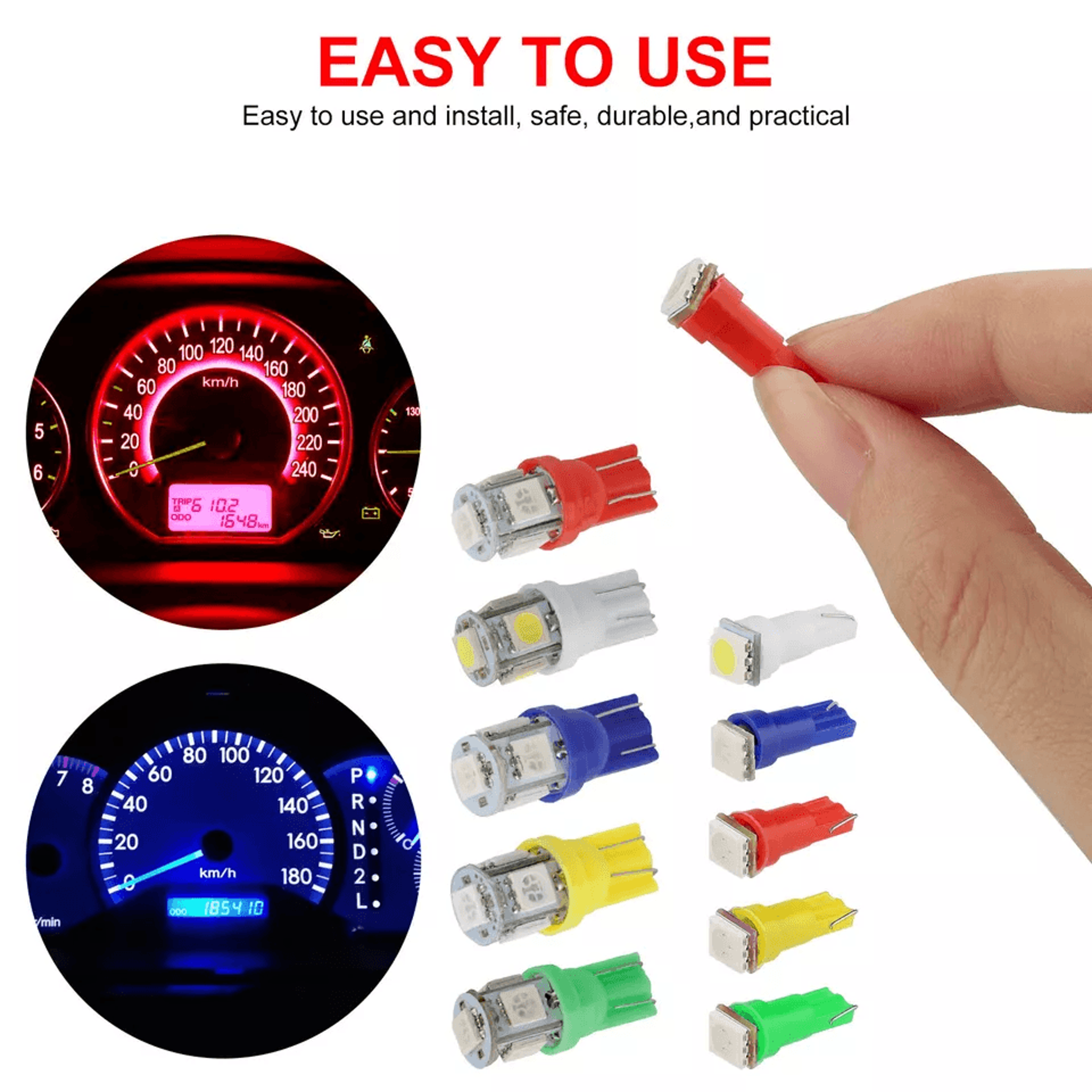 LED Speedometer And Instrument Gauge Cluster Dash Light Bulbs SMD Chips Interior Dashboard And Pane 6