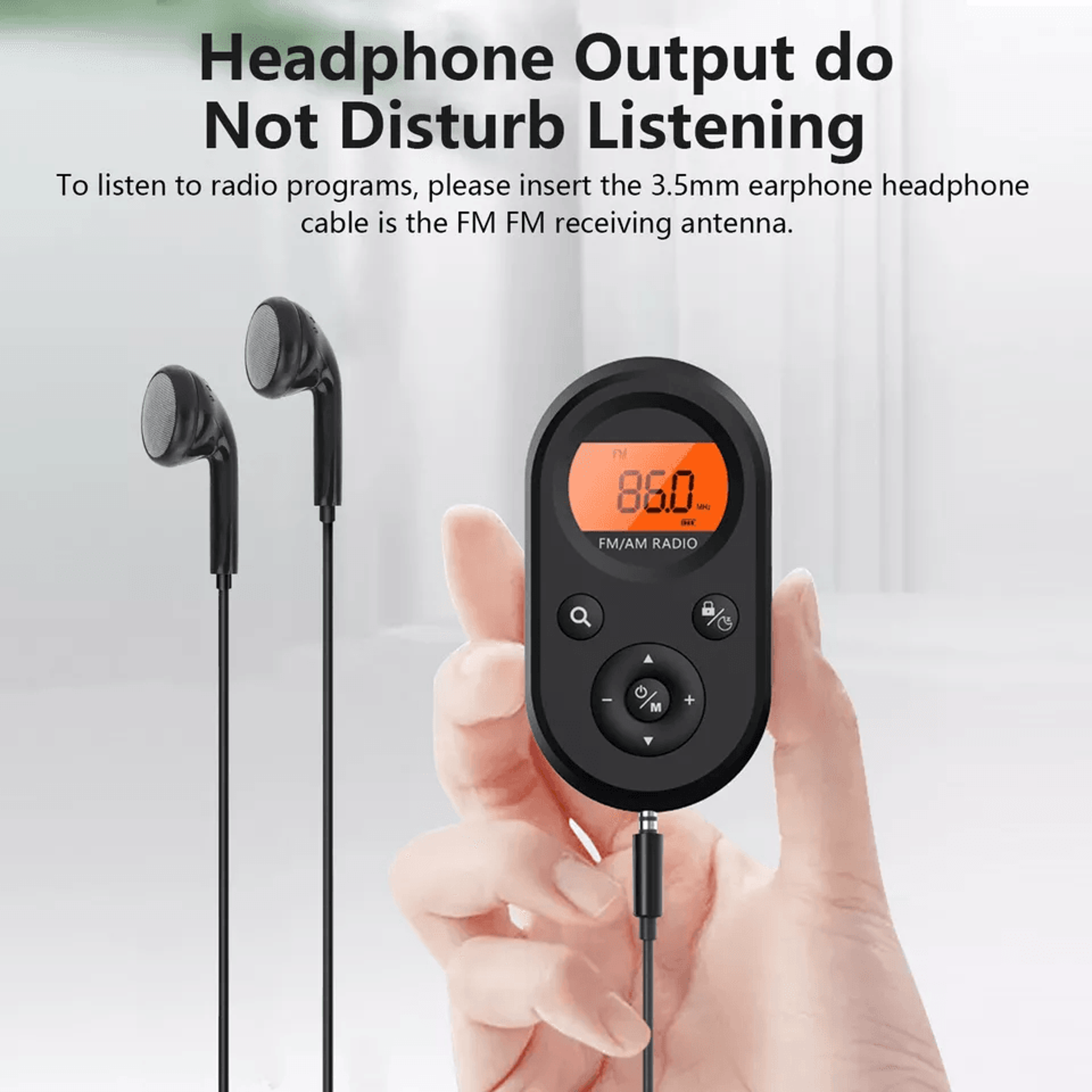 Rechargeable Portable Pocket Digital FM Radio LCD Stereo Music  News Receiver With Earphones 2