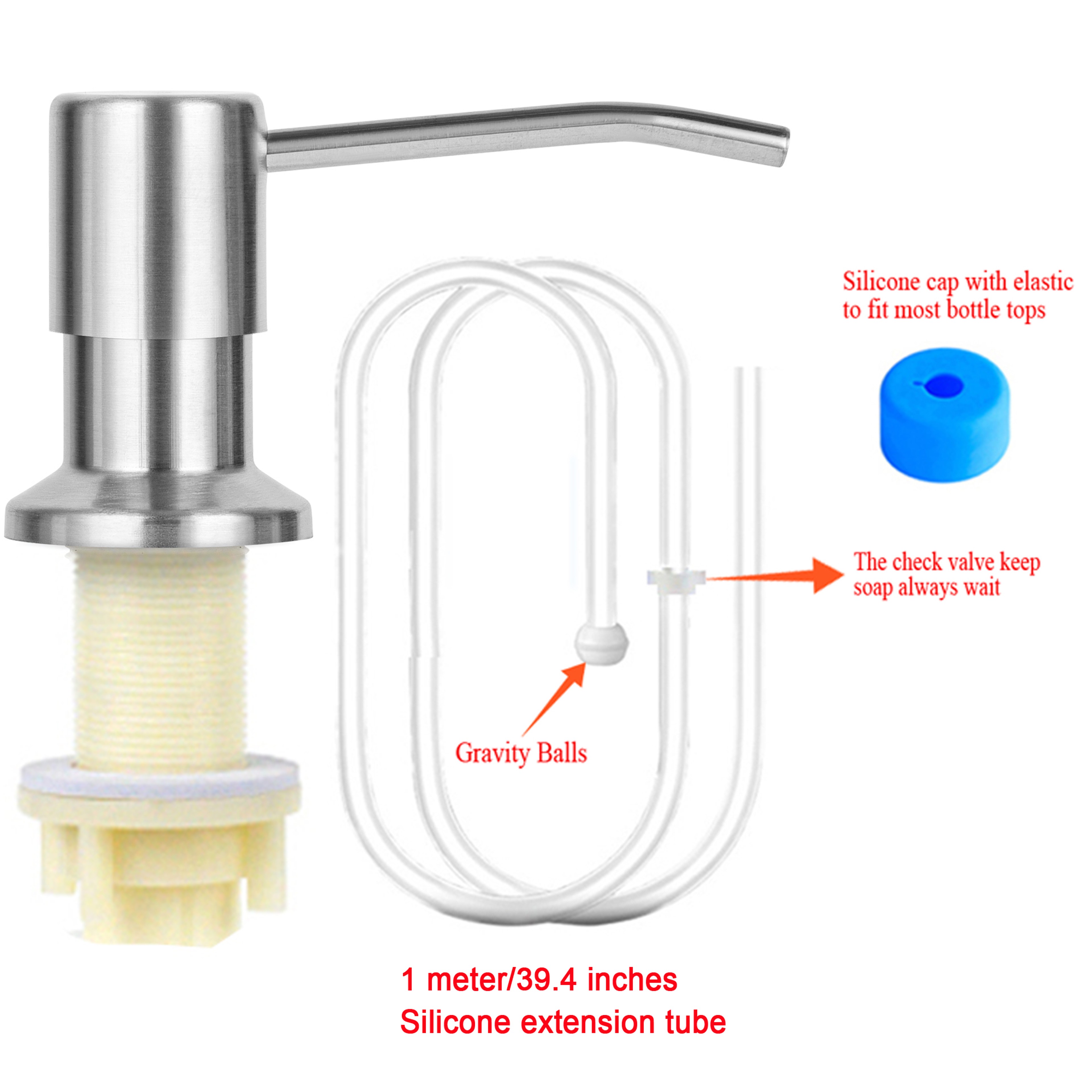 Soap Dispenser For Kitchen Sink Countertop Soap Dispenser Pump With Silicone Extension Tube 4