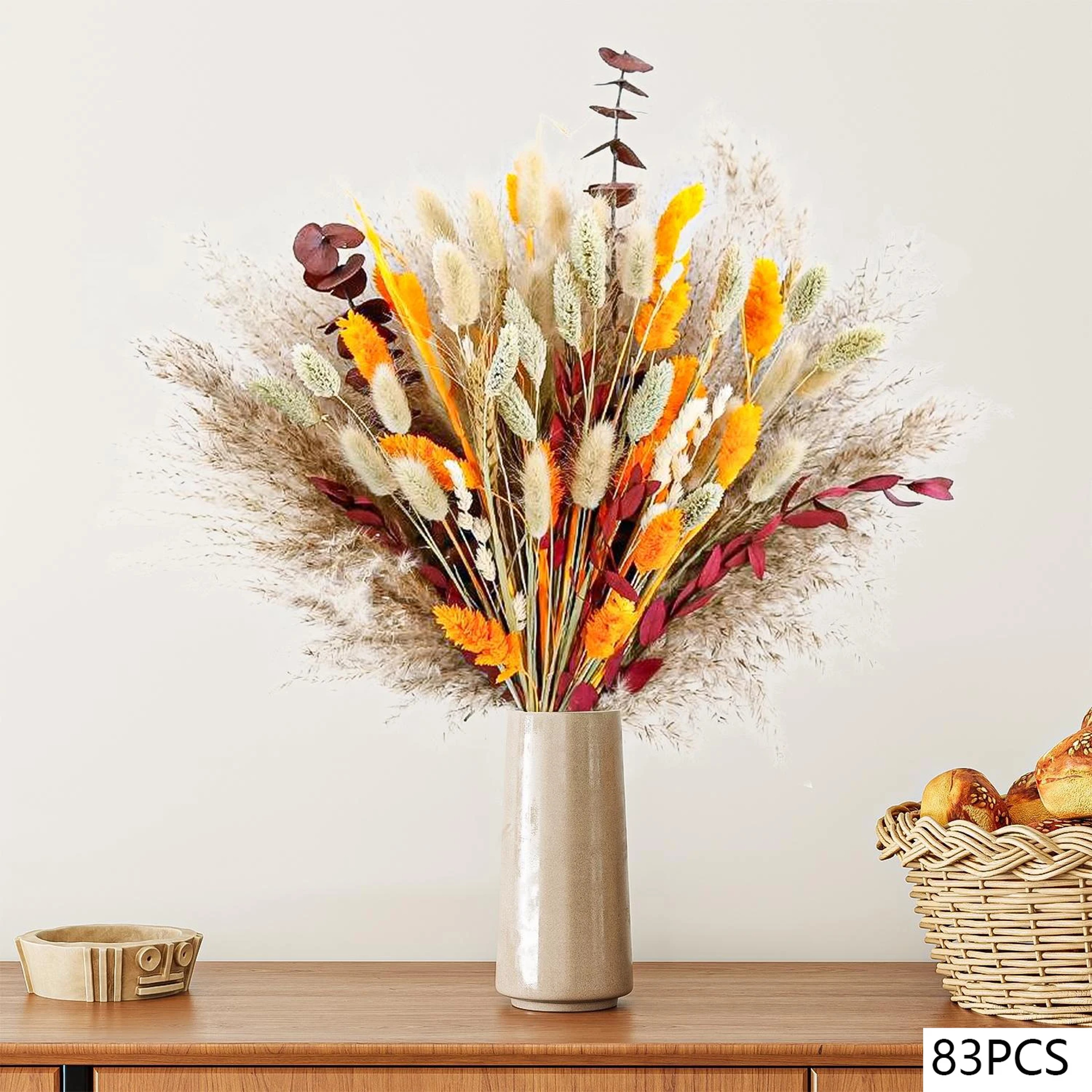 105pcs Natural Dried Flowers Pampas Floral Bouquet Boho Country Home Decoration Rabbit Tail Grass R 11