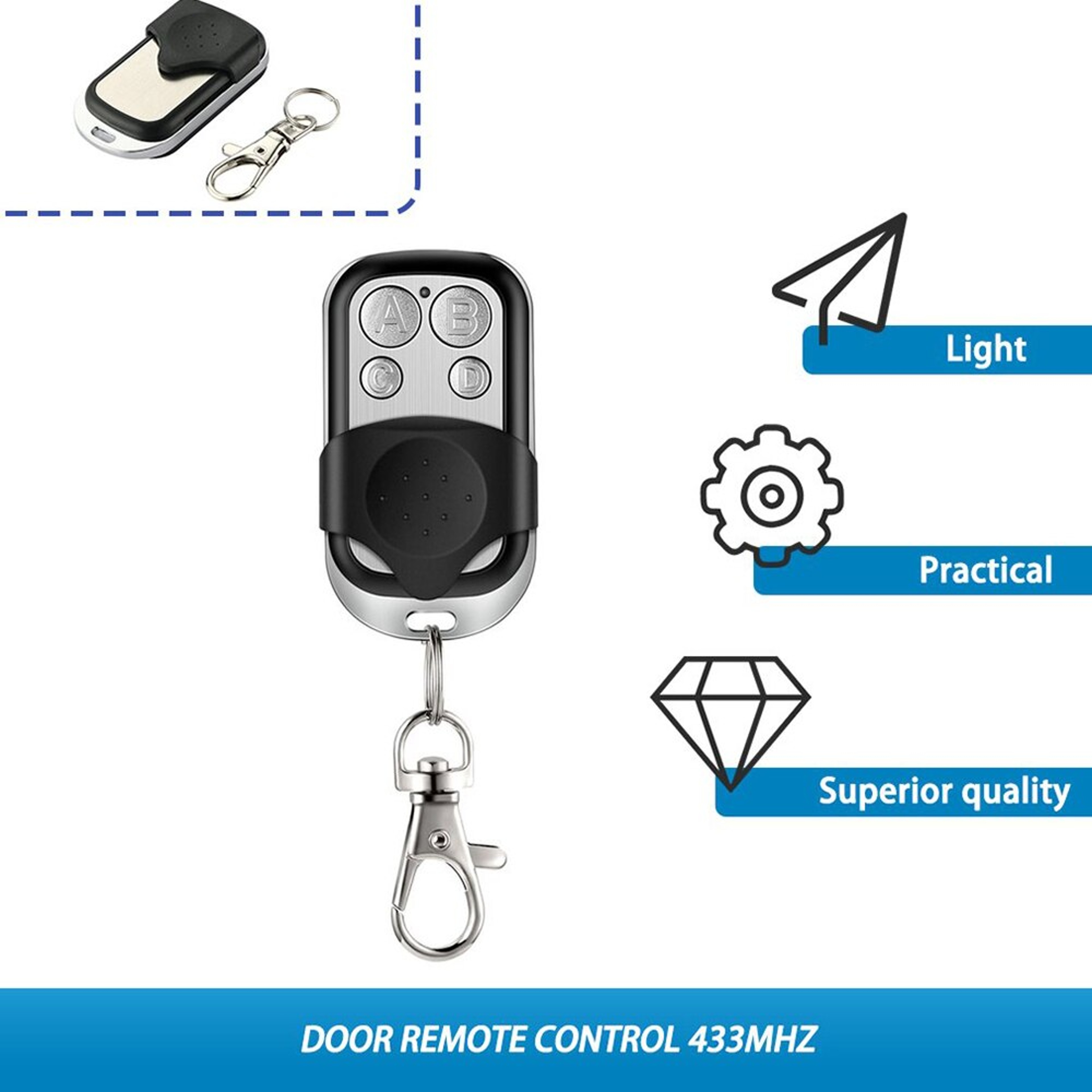 Universal 4 Button Remote Garage Door Car Lock Opener 3