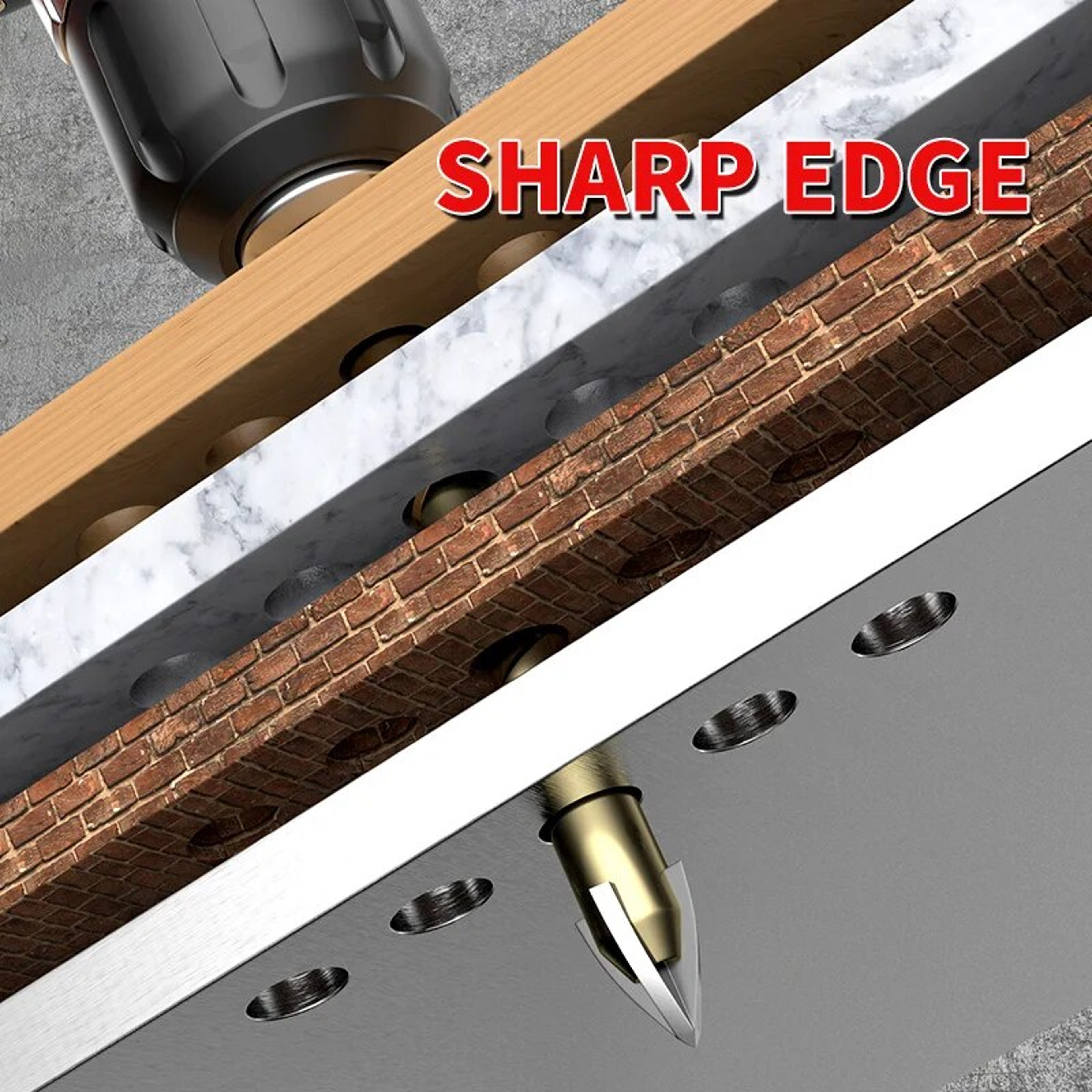 Cross Hex Tile Drill Bit Set, Tungsten Carbide Hard Alloy Bits for Glass, Concrete & Ceramic Tiles – view 3