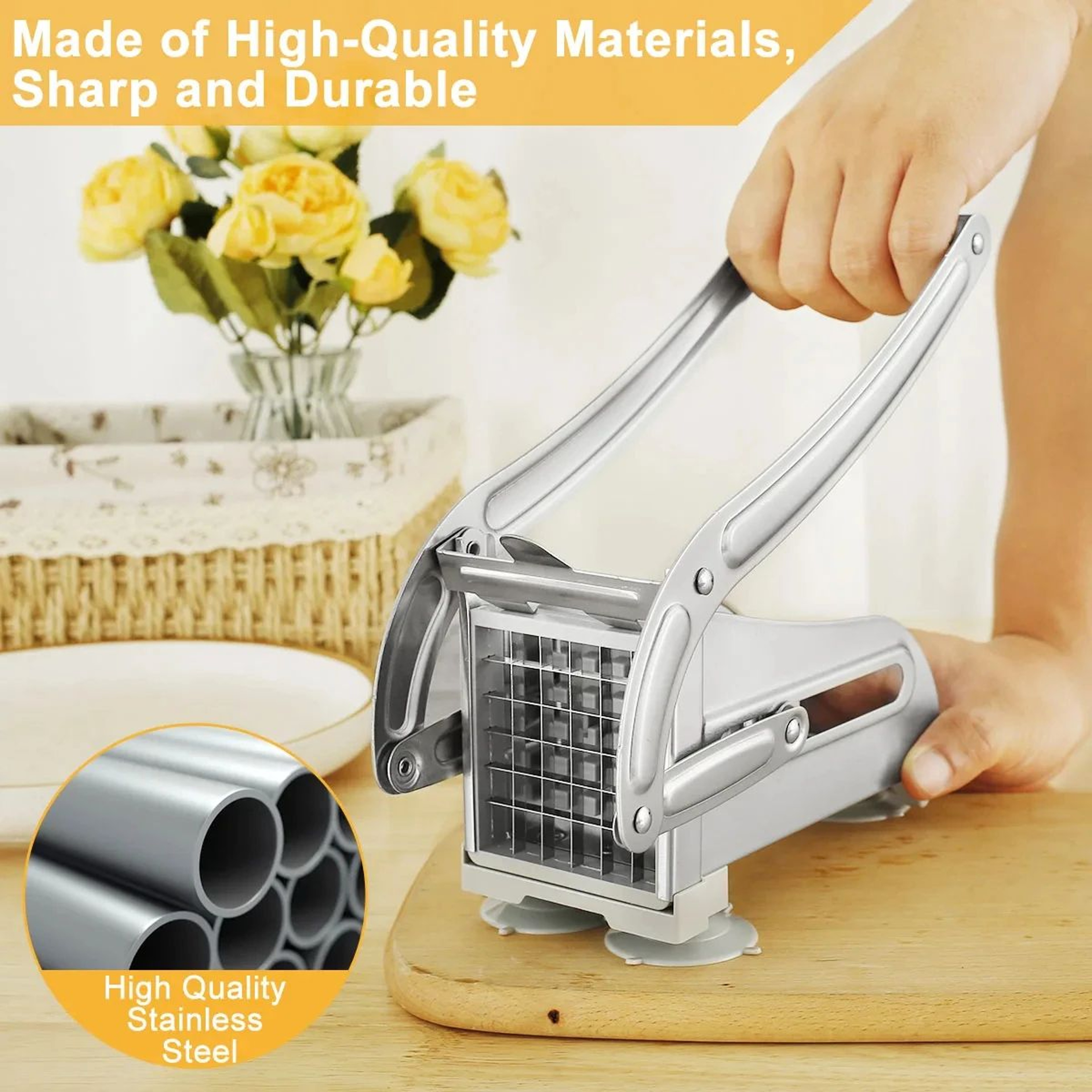 Stainless Steel Manual Potato Cutter  French Fries Slicer Potato Chips Maker Meat Chopper Dicer Cut 3