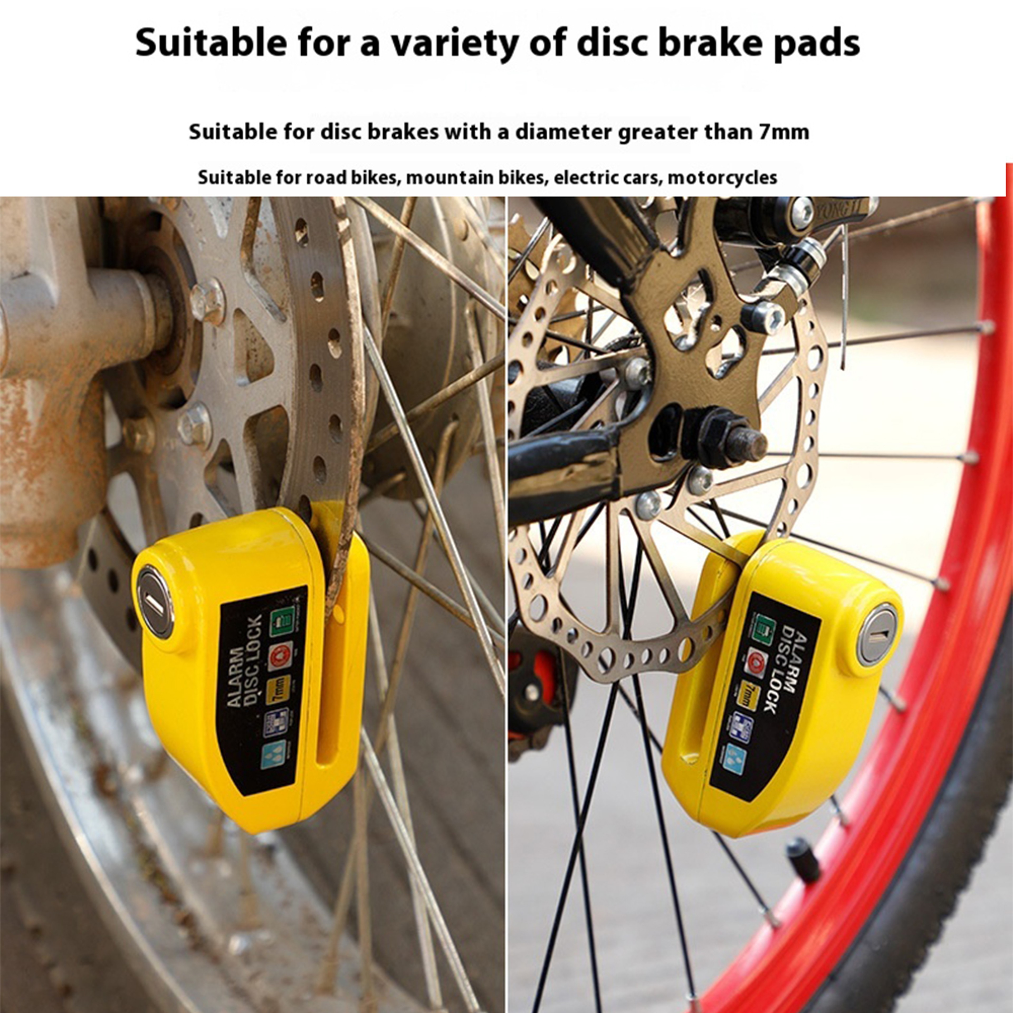 Motorcycle Alarm Disc Brake Lock 120dB Loud Anti-Theft Wheel Padlock, Waterproof Moto Security Disc Lock for Scooter – view 4