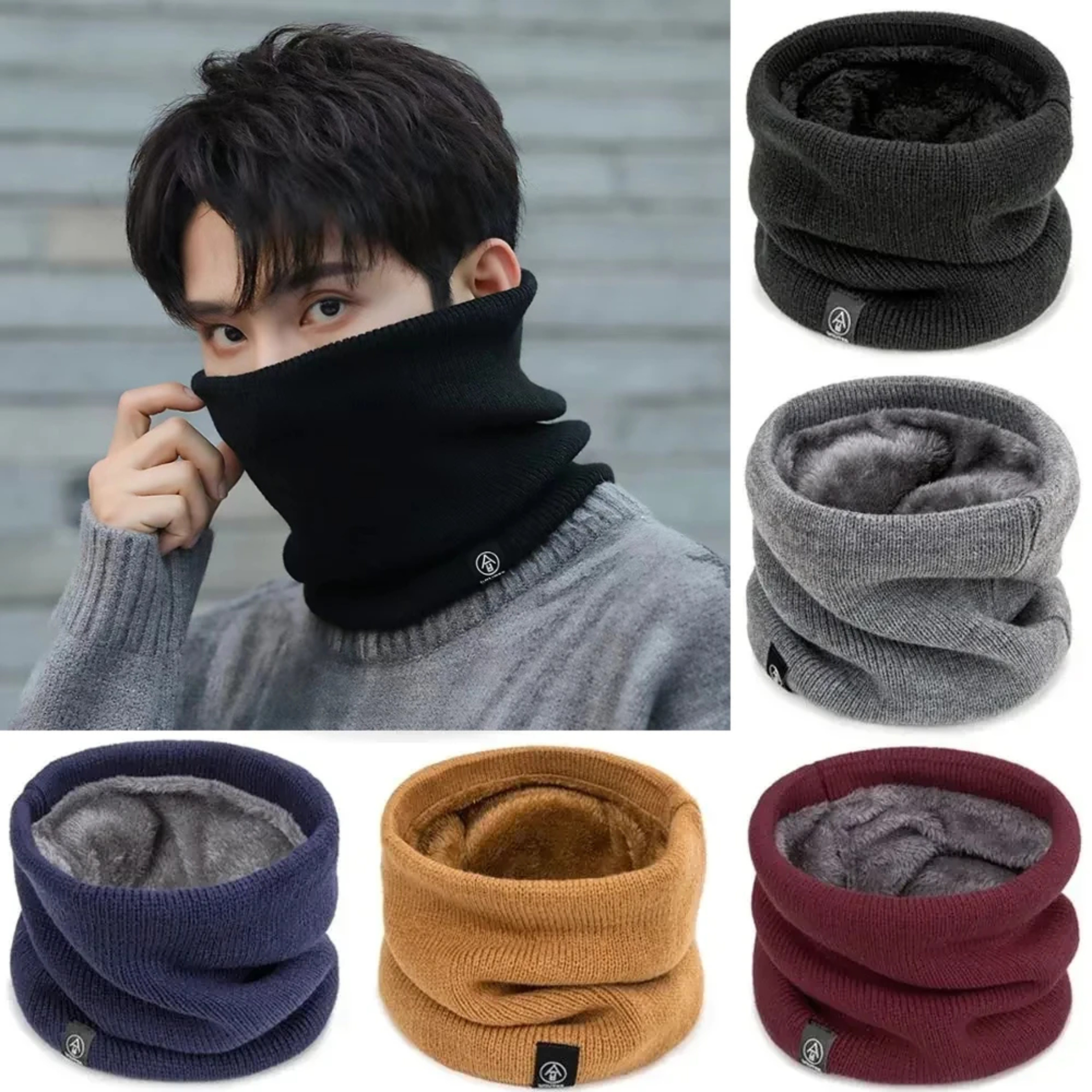 Winter Neck Warmer Scarf for Women Men, Soft Knitted Face Cover for Hiking, Running, Skating & Cold Weather Sports – view 1