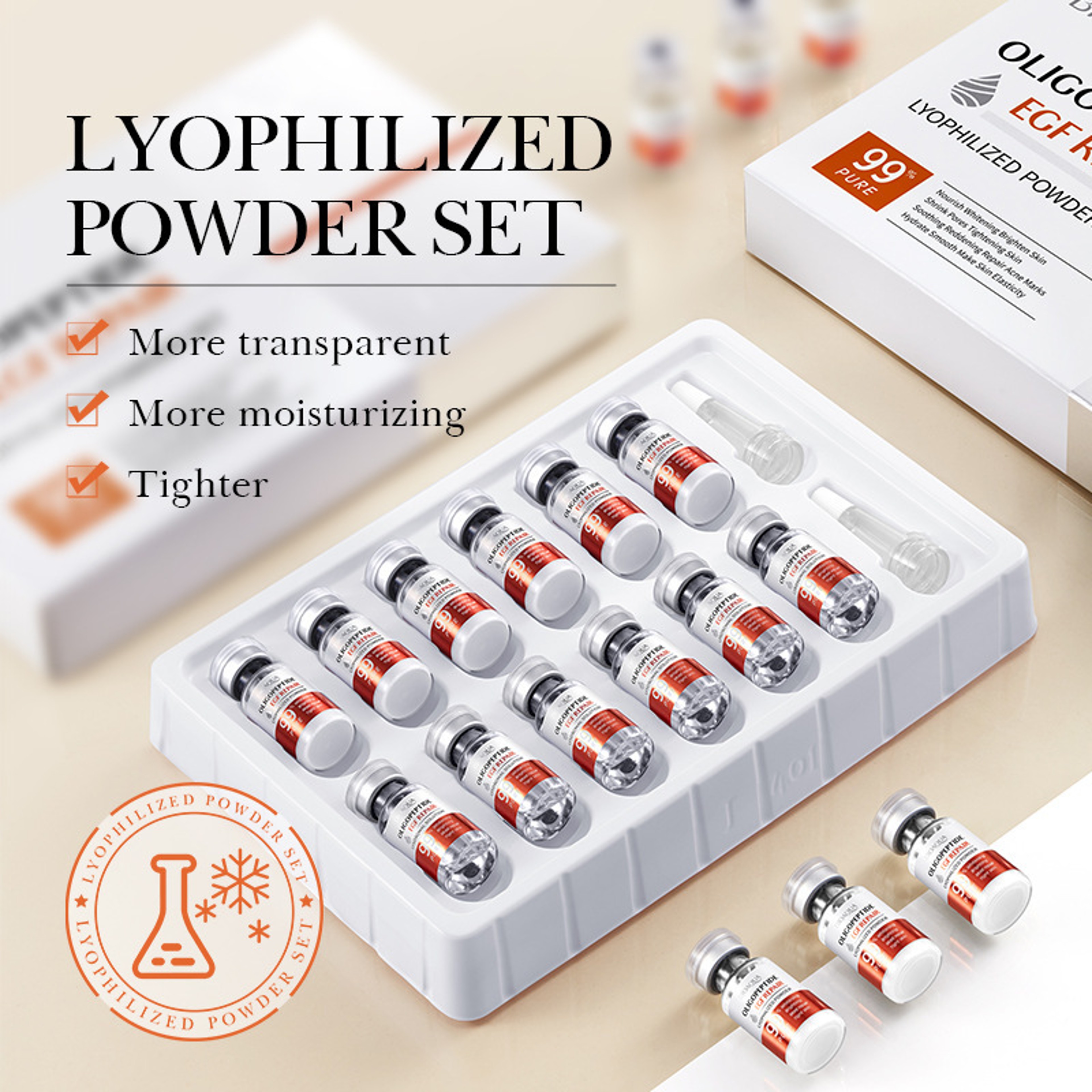 Facial Microneedling Serum Yeast FreezeDried Powder Skin Care Set AntiAging Peptides Essence To Shr 5