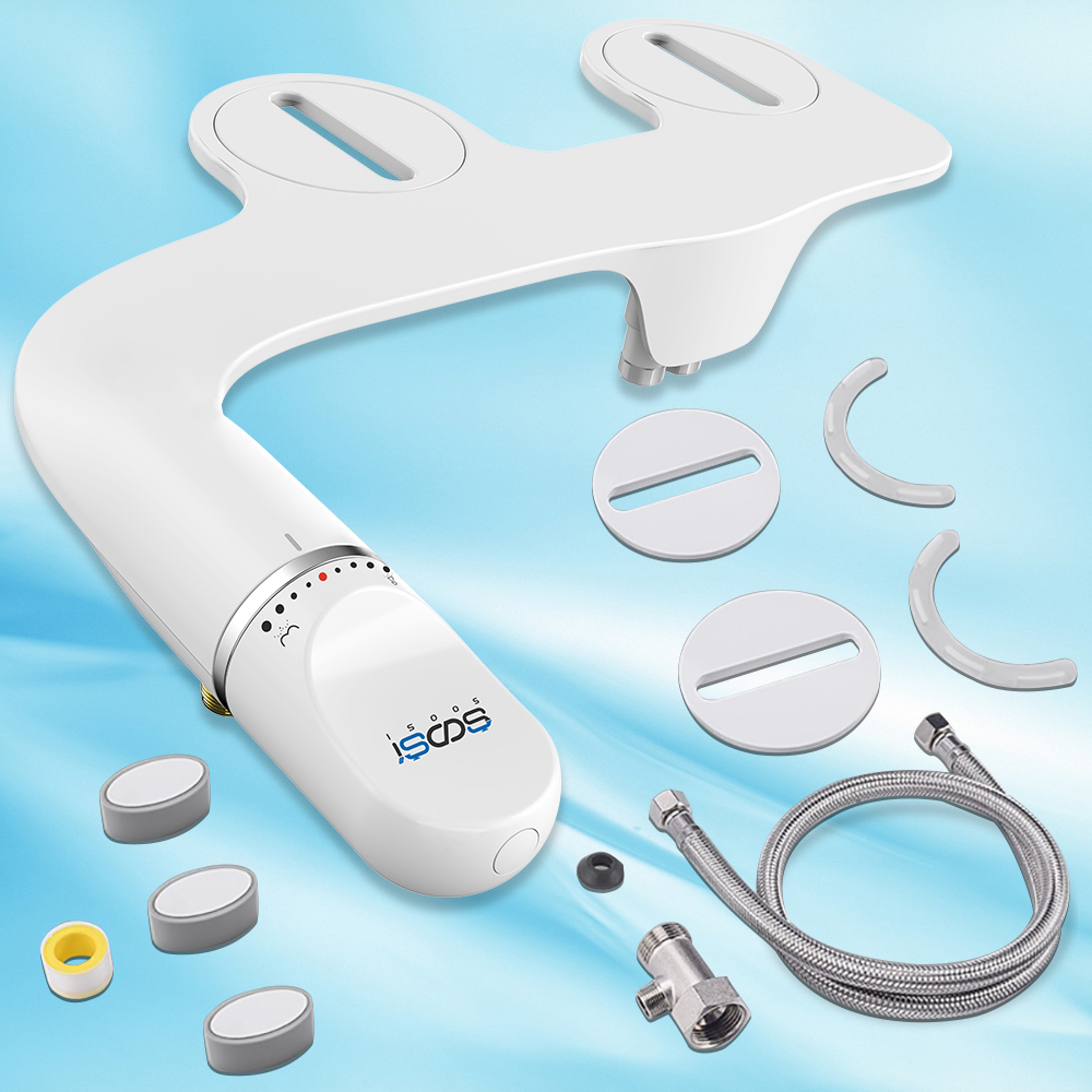 Ultra Slim Bidet Toilet Seat Attachment NonElectric Cold Water Posterior Wash Dual Nozzle Adjustabl 0