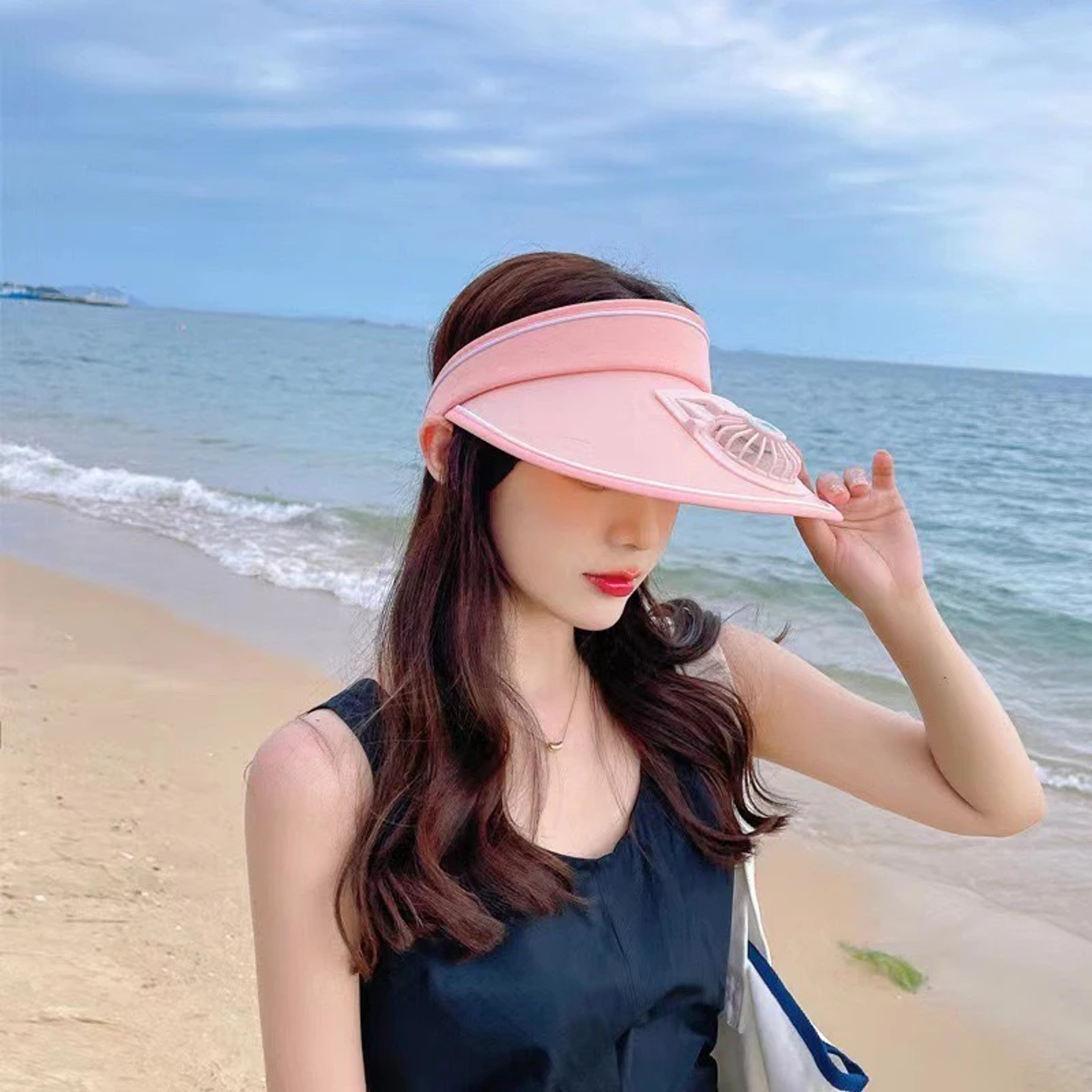 Breathable Cooling Fan Hat USB Charging Sun Visor Hat With Adjustable Fan For Sports Fishing  Outdo 0
