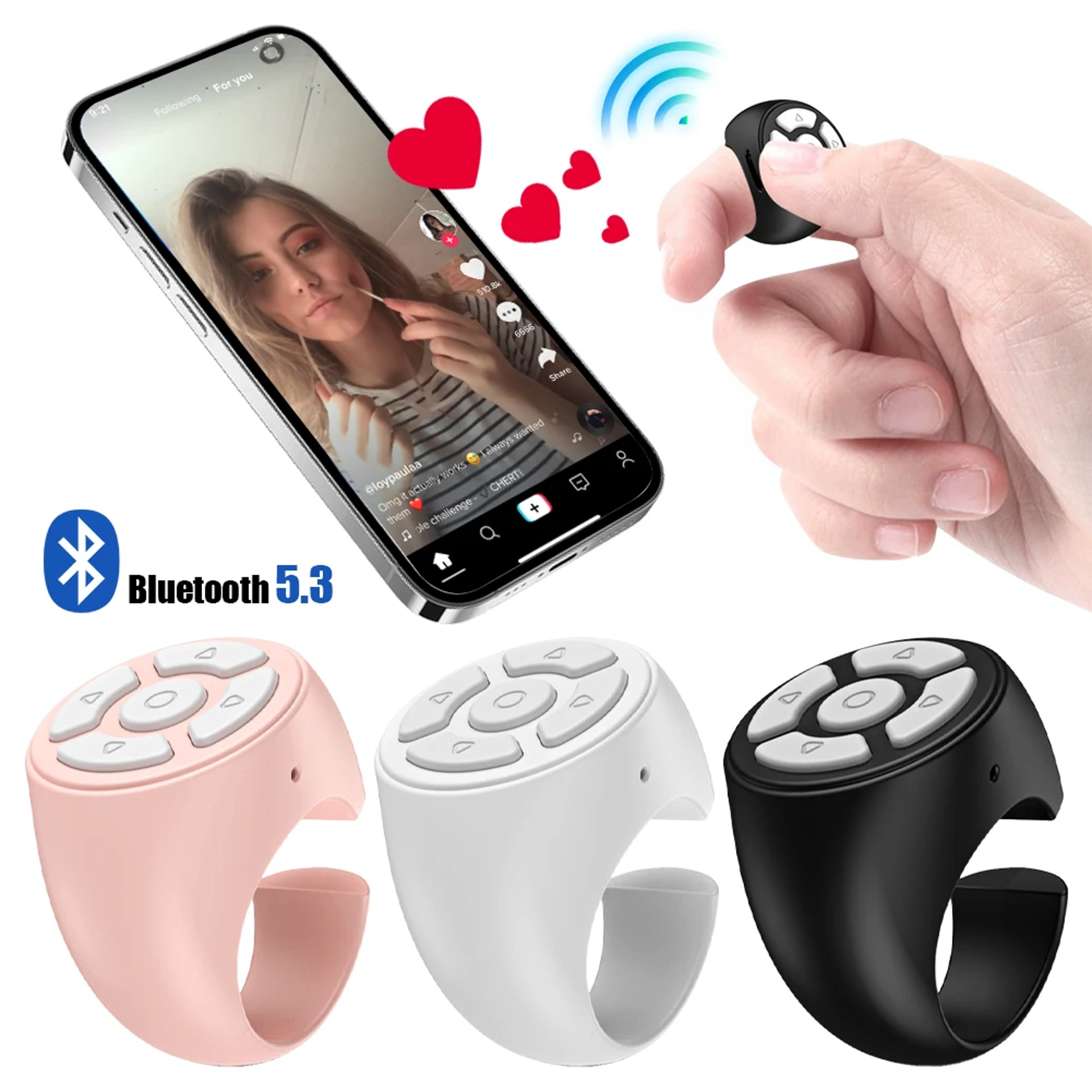 Bluetooth Finger Ring Remote Wireless Page Turner & Shutter Control for Phones – view 1