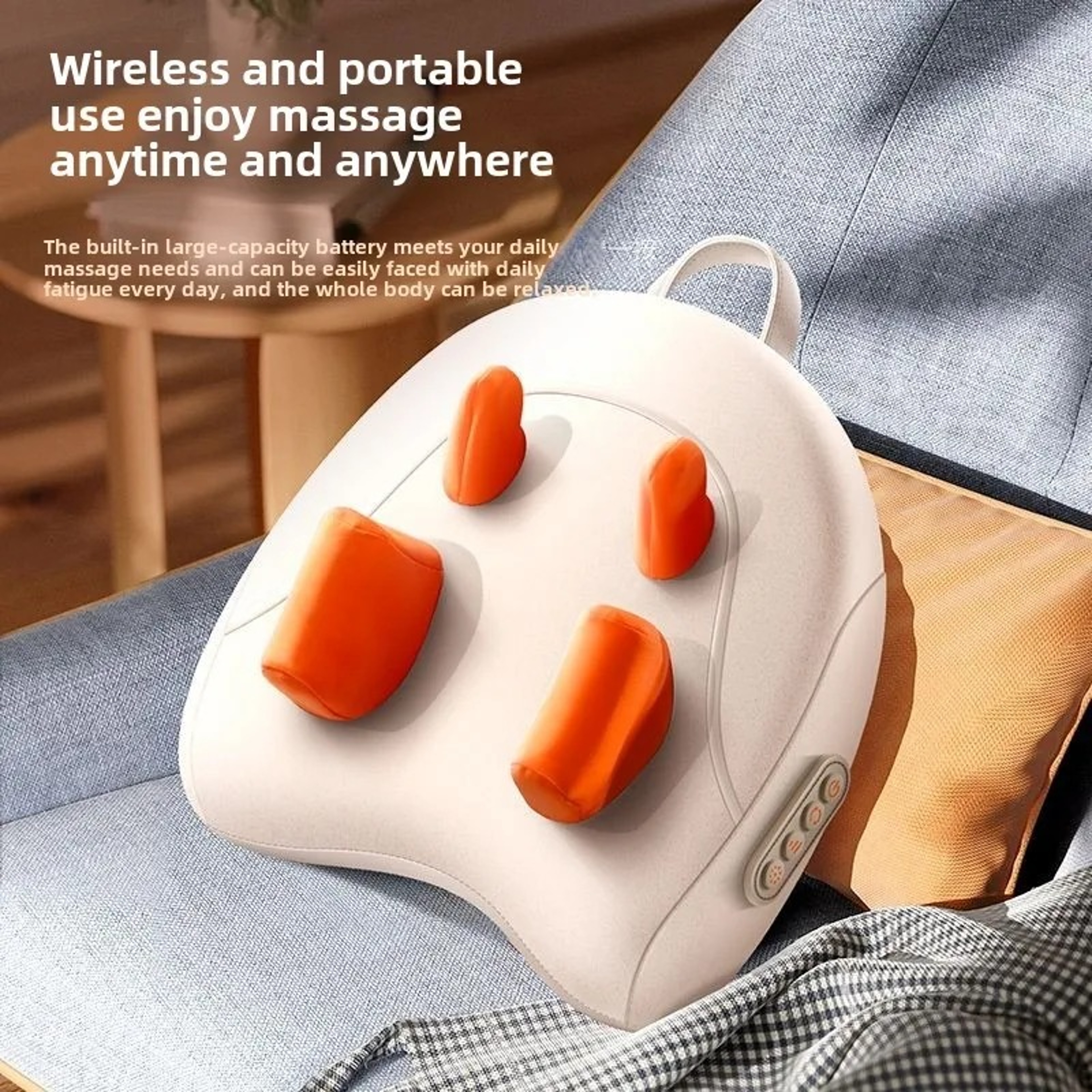 Wireless Trapezius Electric Massage Pillow, Shiatsu Kneading Heating Massager for Neck, Waist, Back, Leg & Cervical Pain – view 2