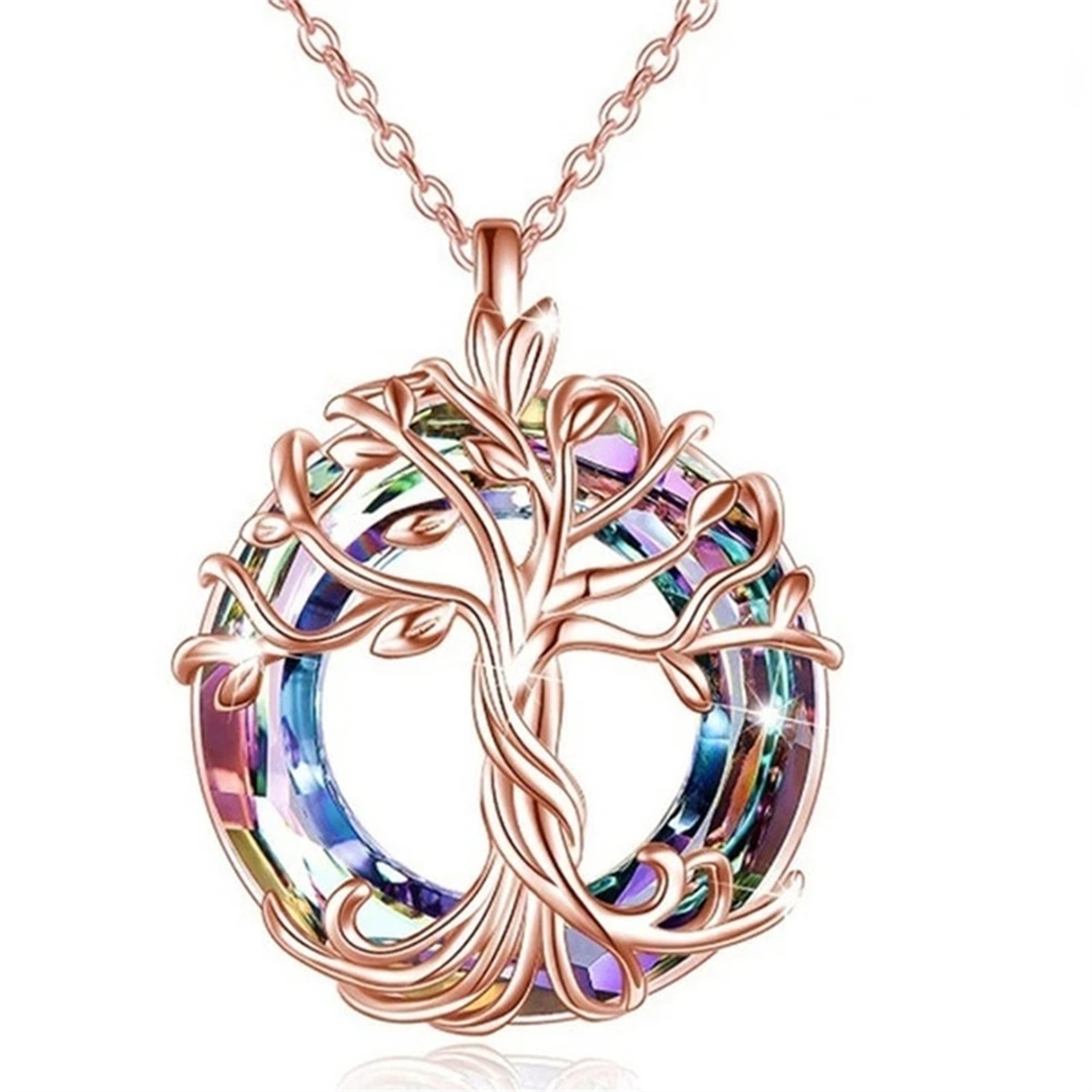 Exquisite Celtic Family Tree Necklace Circle Crystal Tree Of Life Jewelry Meaningful Gift For Women 6