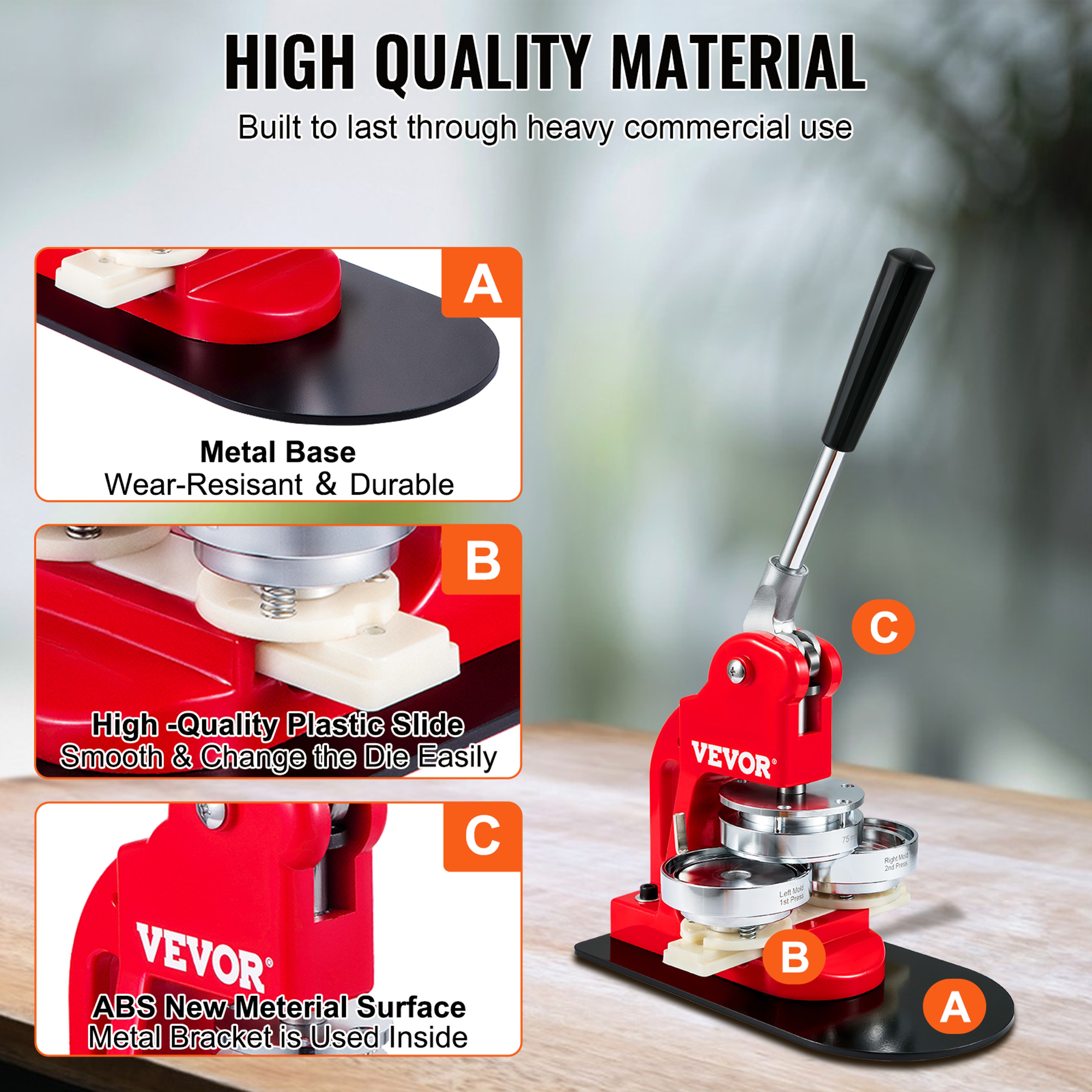 SucceBuy DIY Badge Maker Machine with Button Parts, Custom Round Pin Press Kit for Crafts, Logo, Gifts, Promotions – view 4