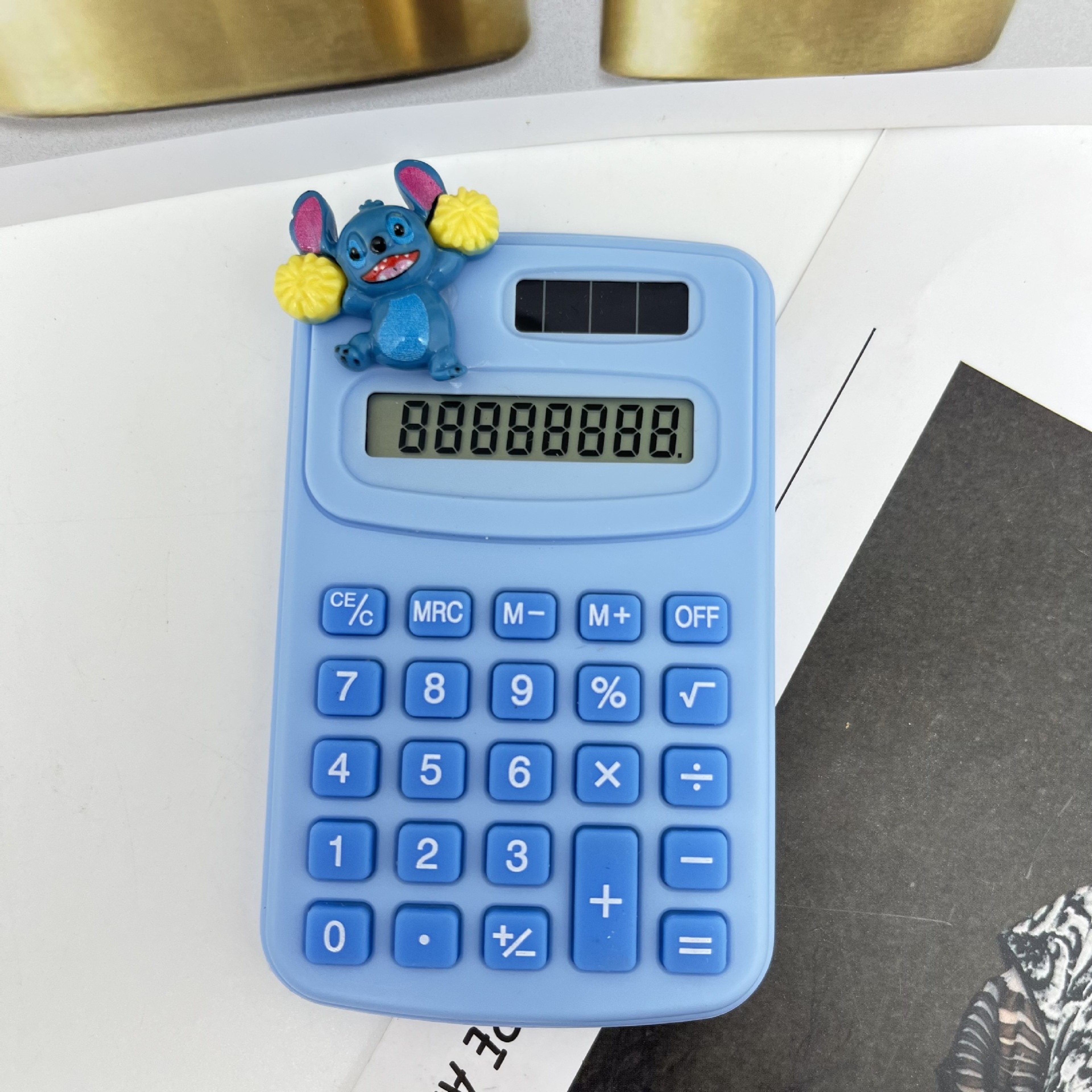 Solar Powered Disney Stitch Calculator, Portable Math Tools for Kids, Cartoon Learning Stationery Gift – view 3