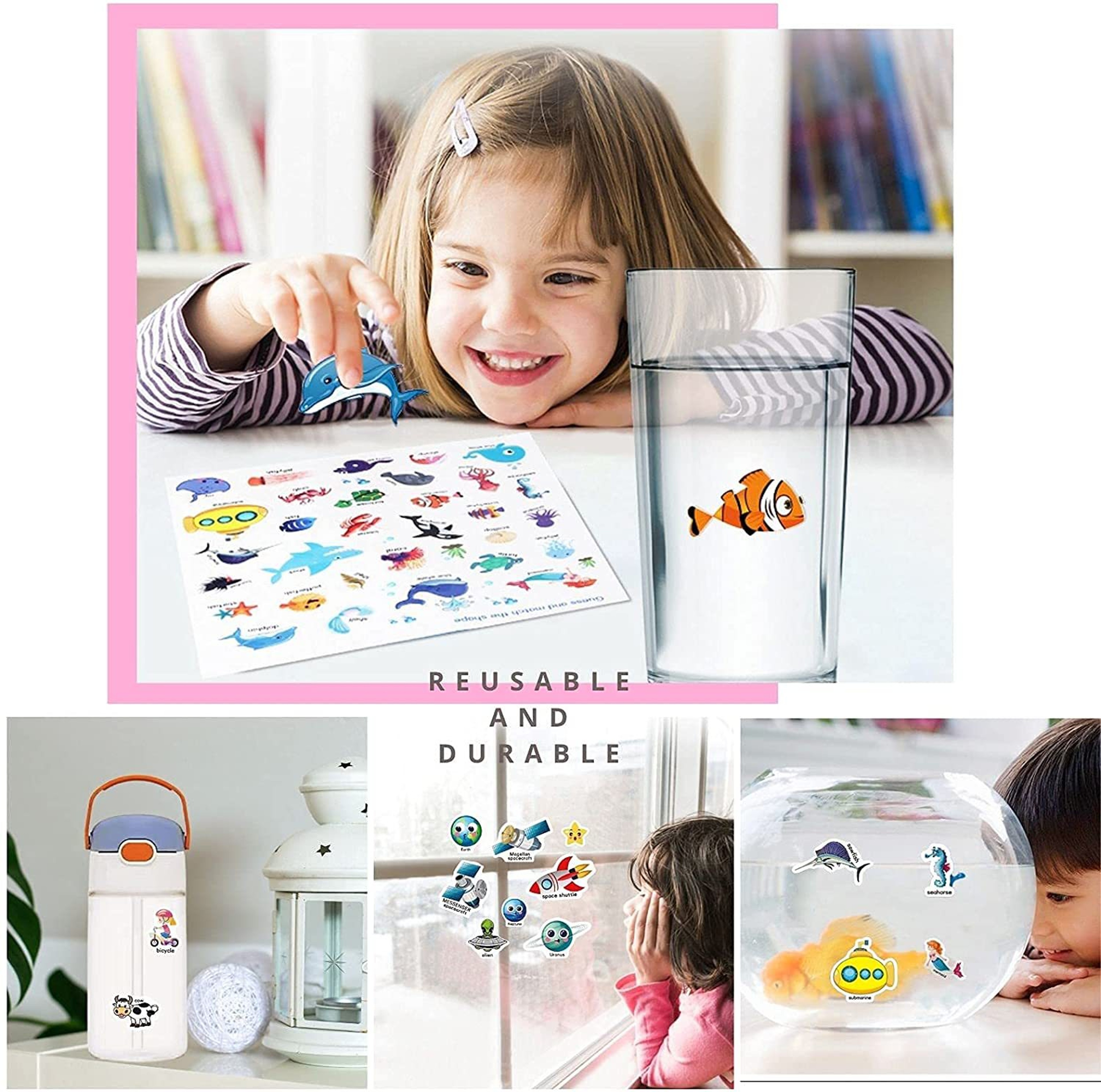 Kids DIY Puzzle Sticker Book, Reusable Scene Cute Cartoon Animal Stickers, Learning Cognition Toys, Back to School Gift – view 4
