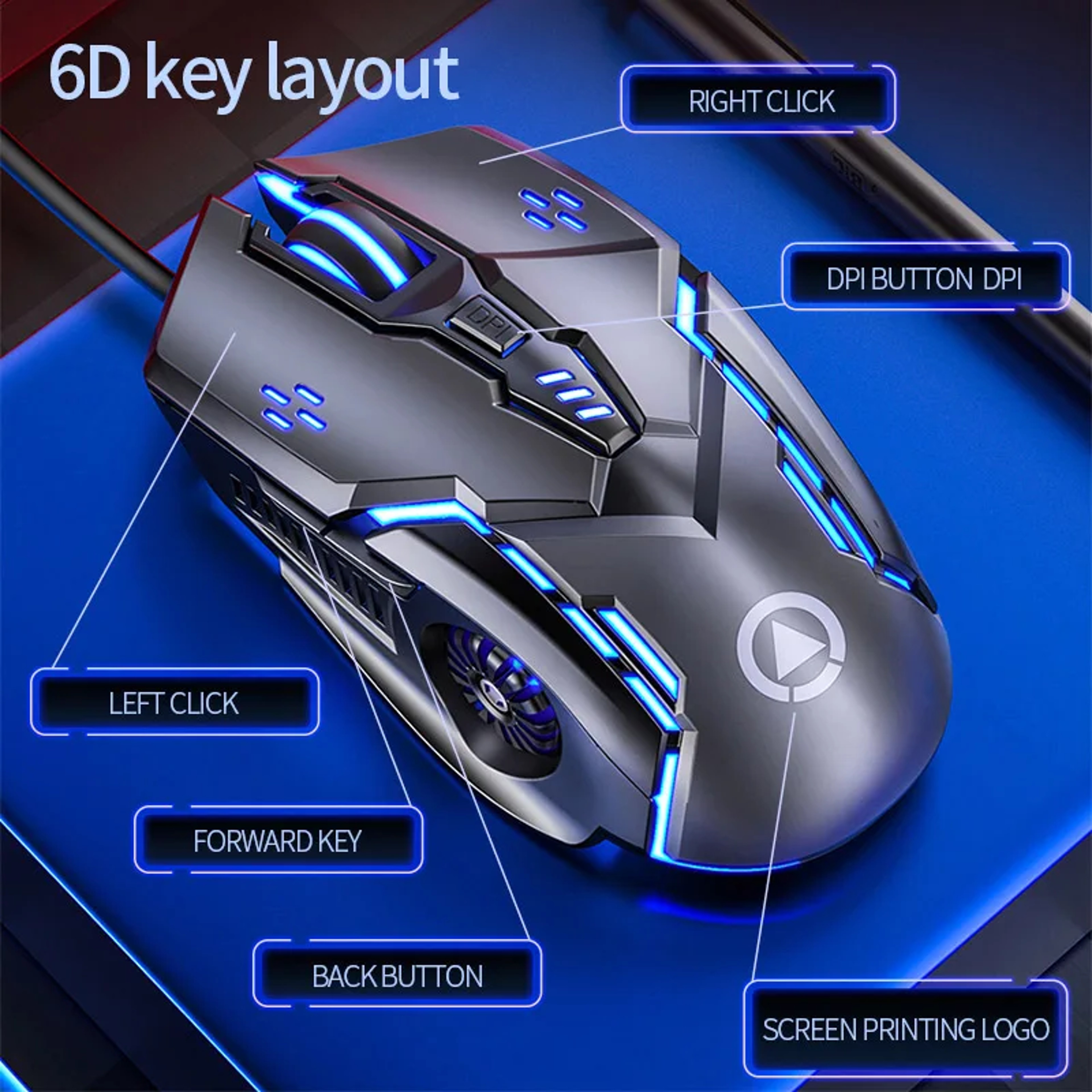 Original G5 Wired Mouse with Backlight, 6 Programmable Keys, High Sensitivity Gaming Mouse for Game Computer Tablet PC – view 2