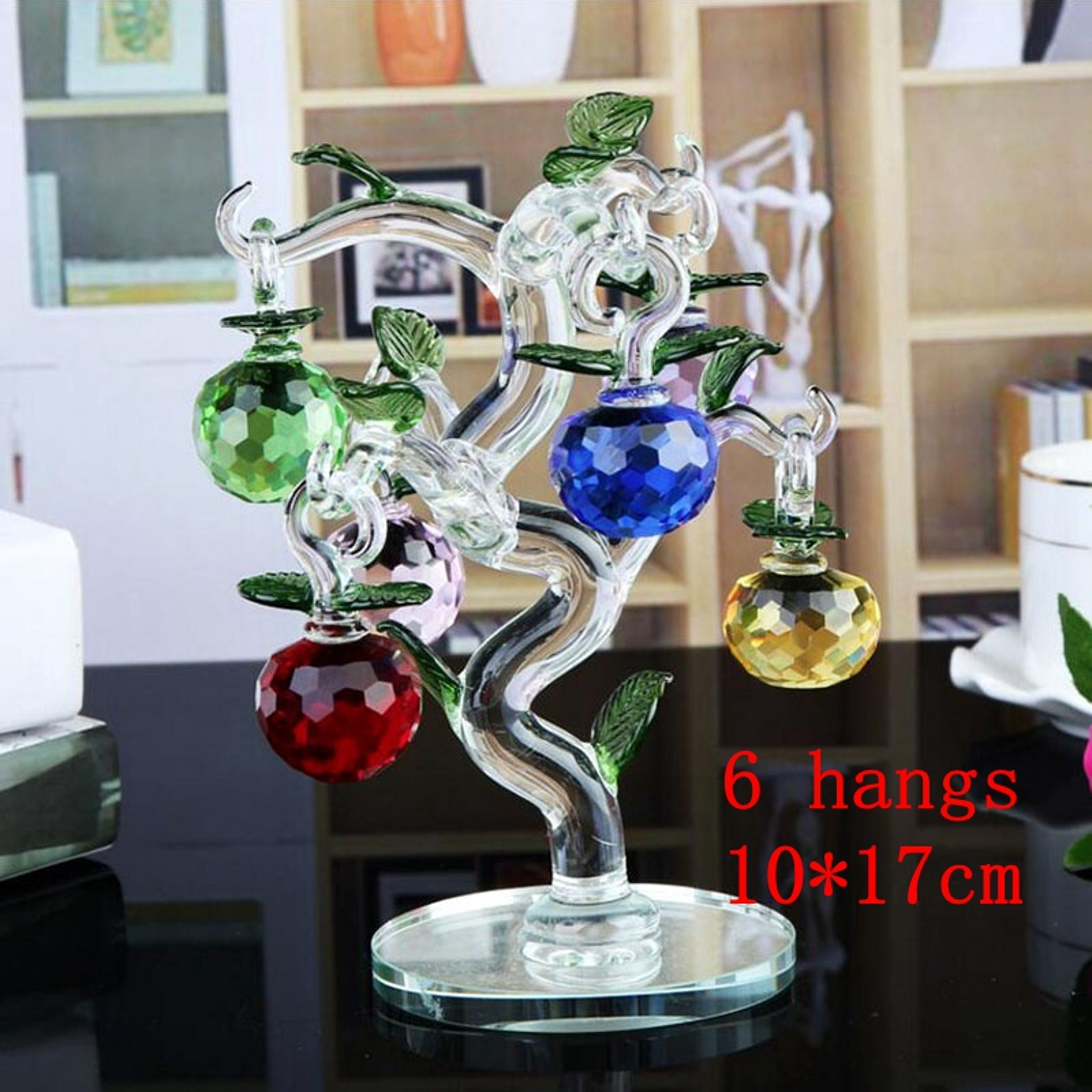 Elegant Crystal Apple Tree Ornament, Feng Shui Glass Apples for Home Decor, Christmas Gift & Collectible Crafts – view 5