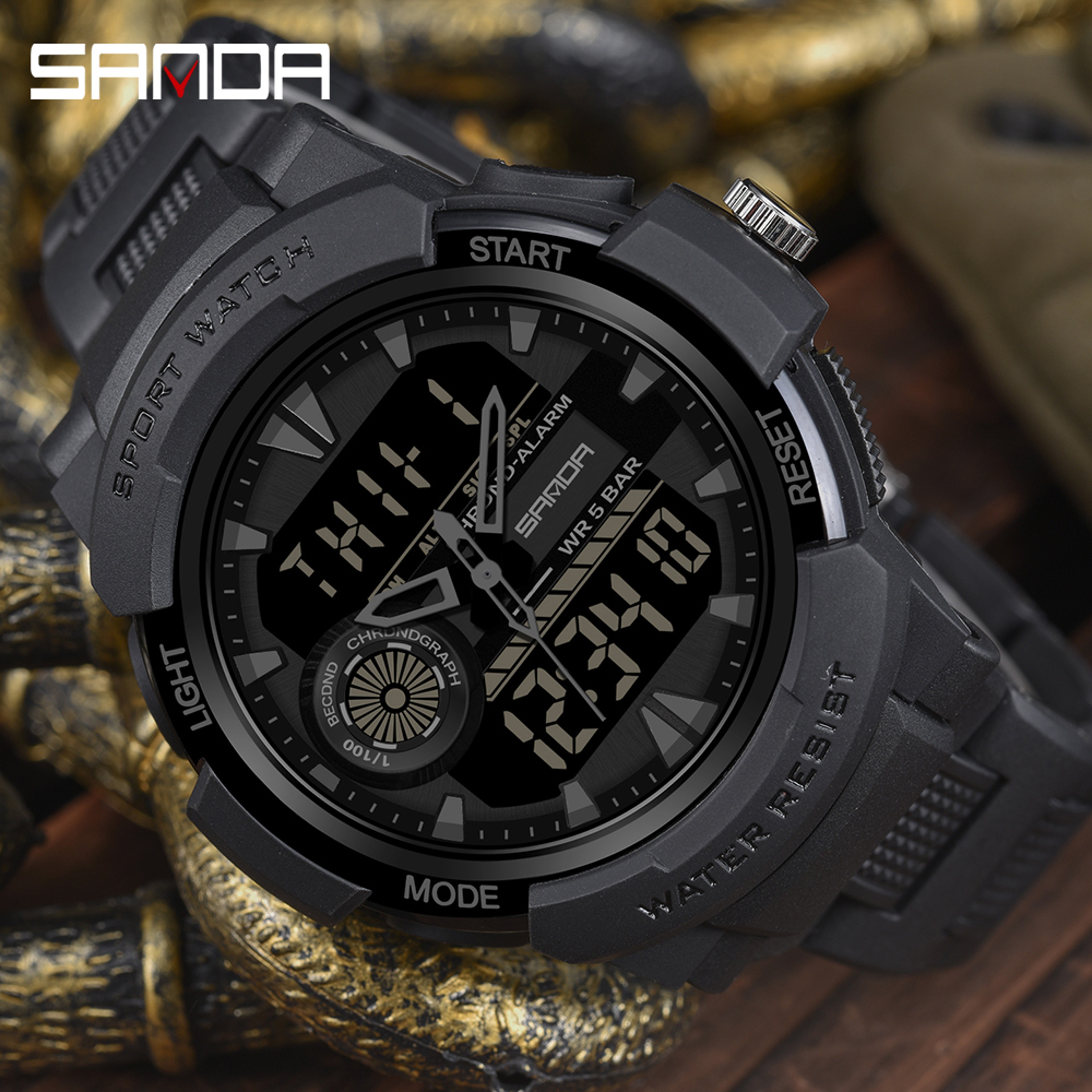 Student Sports Watch, Dual Display Waterproof Digital LED Watch, Multifunction Electronic Student Timepiece – view 2