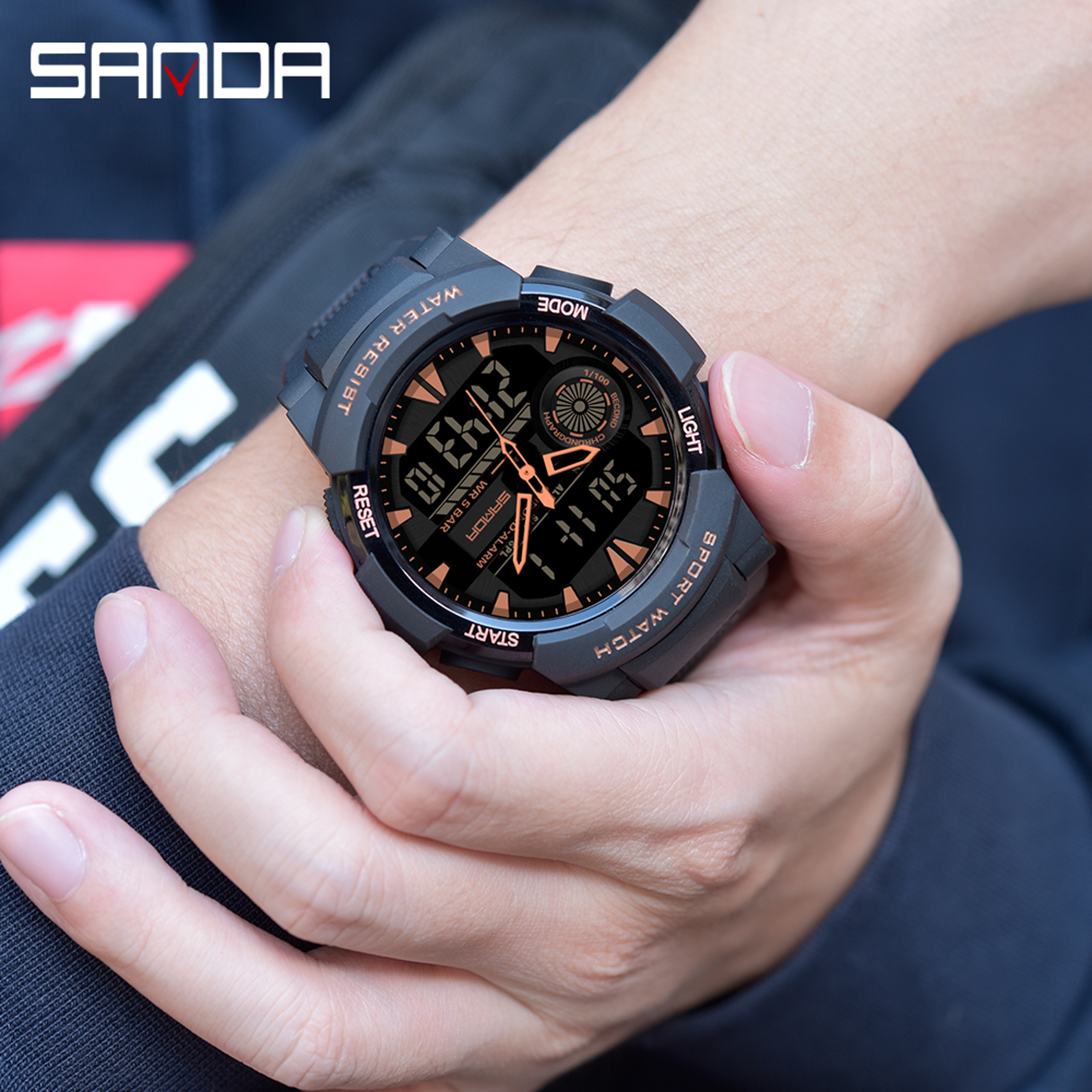 Student Sports Watch, Dual Display Waterproof Digital LED Watch, Multifunction Electronic Student Timepiece – view 3