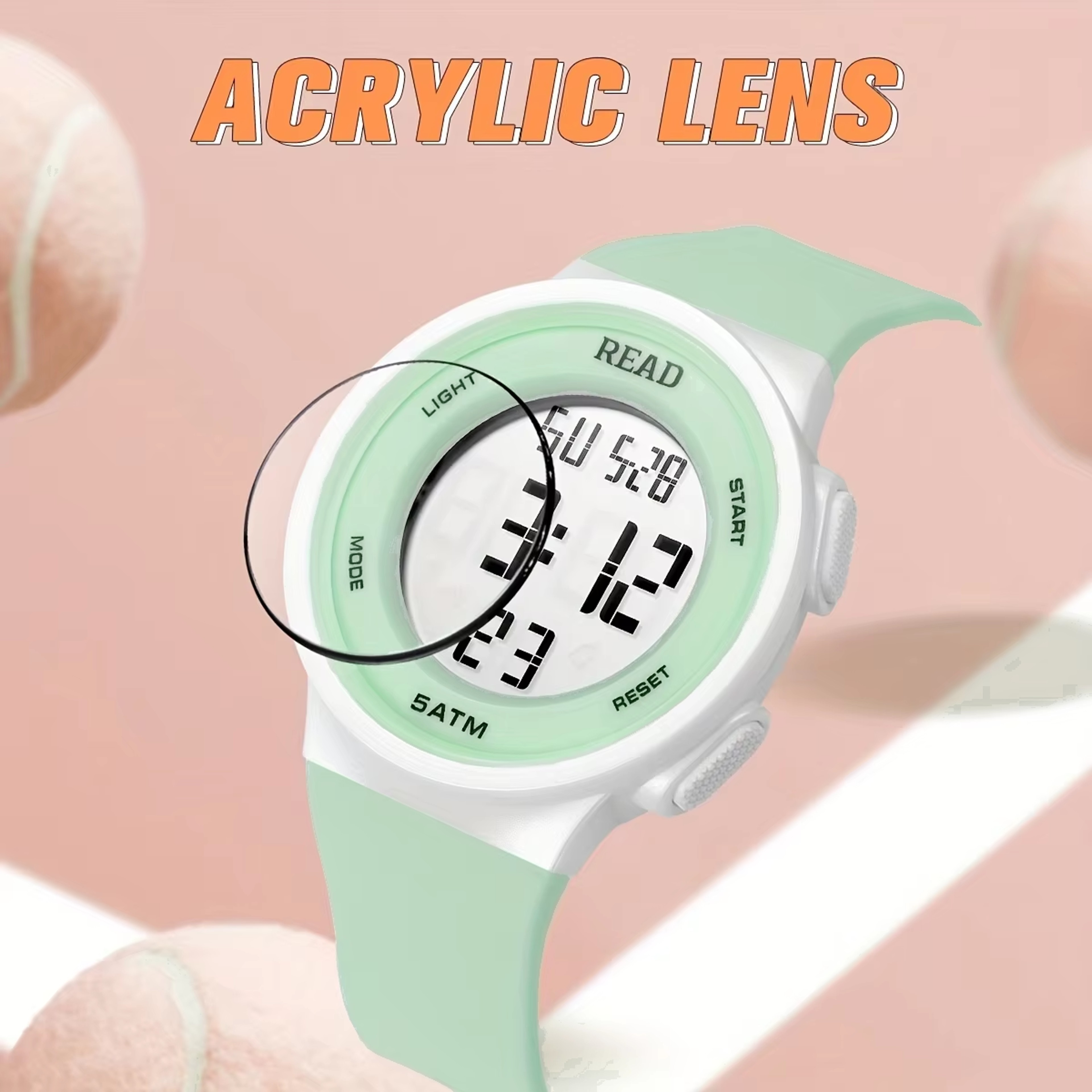 Women Sport Digital Watch with LED HD Display, Waterproof Fitness Tracker, Alarm Chronograph, Silicone Strap – view 2