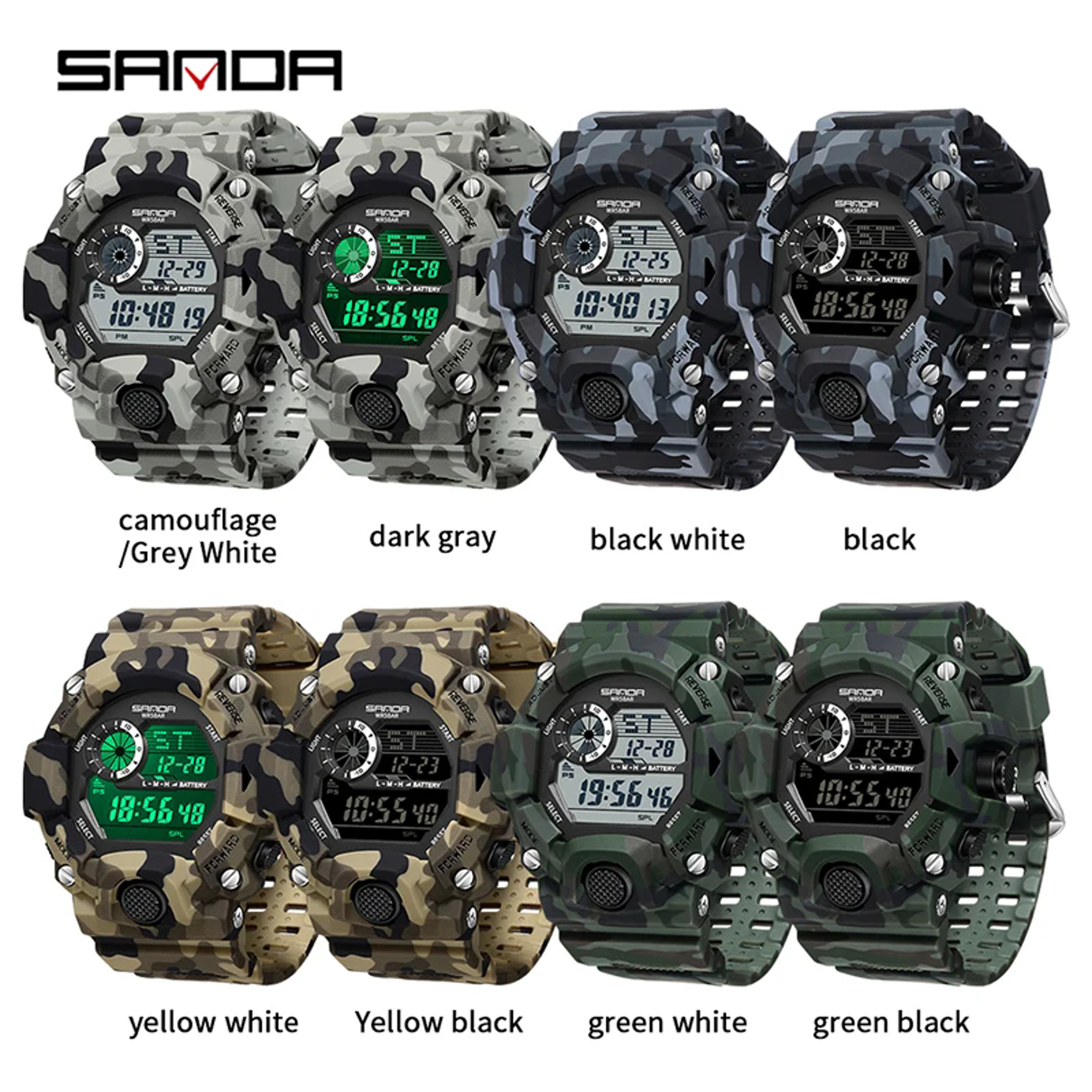 Waterproof Luminous Electronic Watch, Students Digital Watches, Fashion Military Multifunctional Date Alarm Clock – view 6