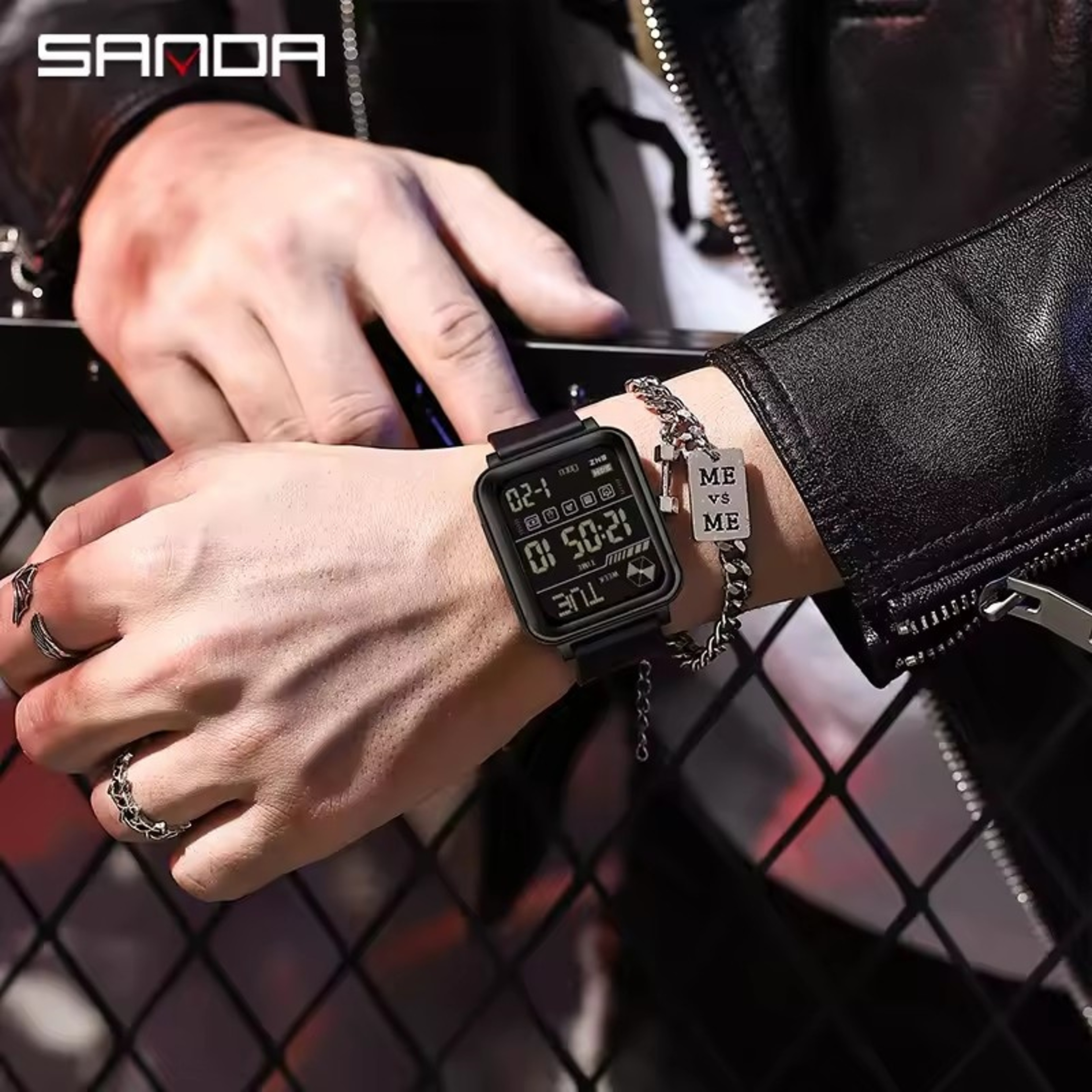 Waterproof Mens Sports Watch Luxury LED Digital Stopwatch Large Dial Night Light Date Week Display 5
