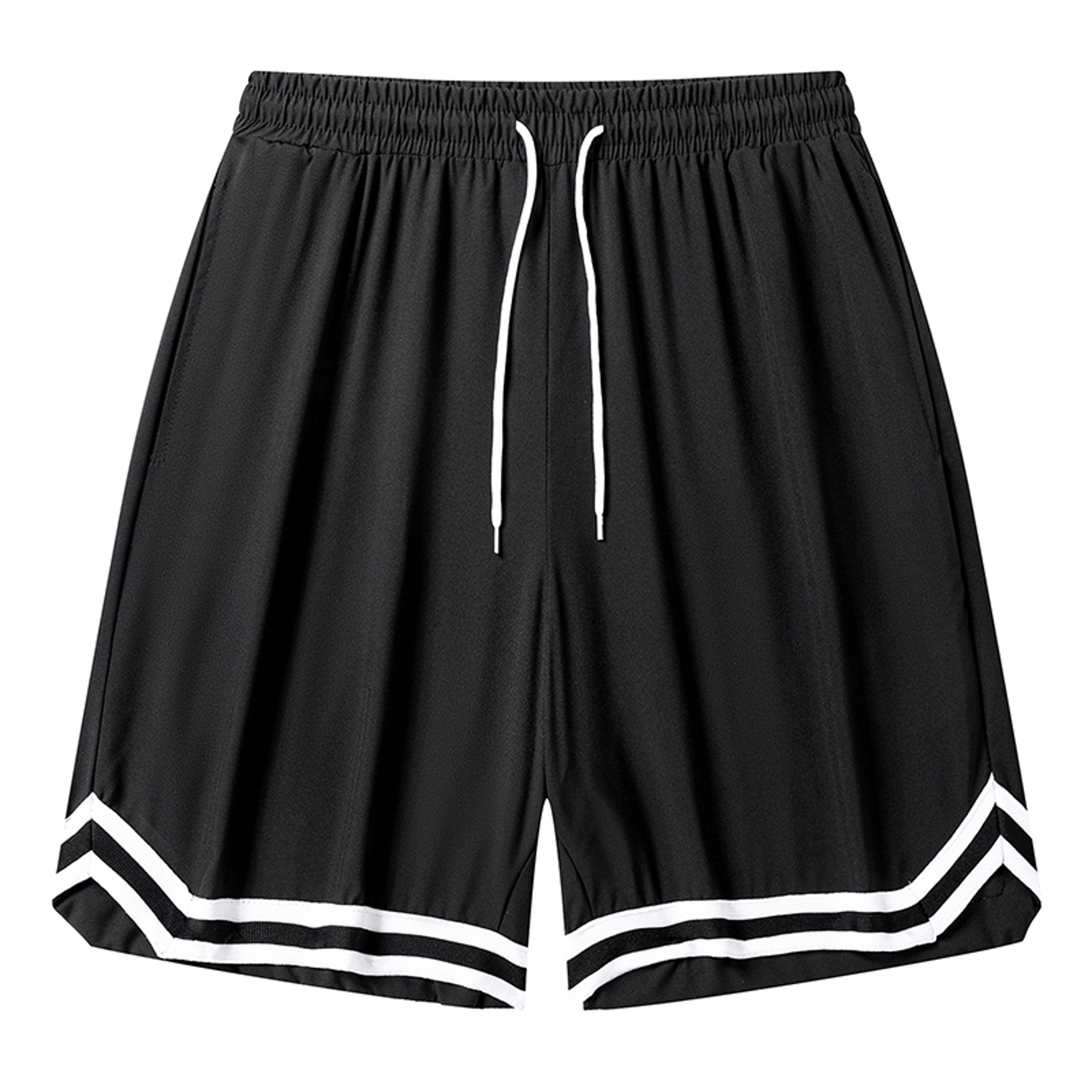 Mens Colorblock Striped Basketball Shorts, Quick Dry Athletic Gym Shorts with Pockets & Drawstring Waist for Workout – view 4