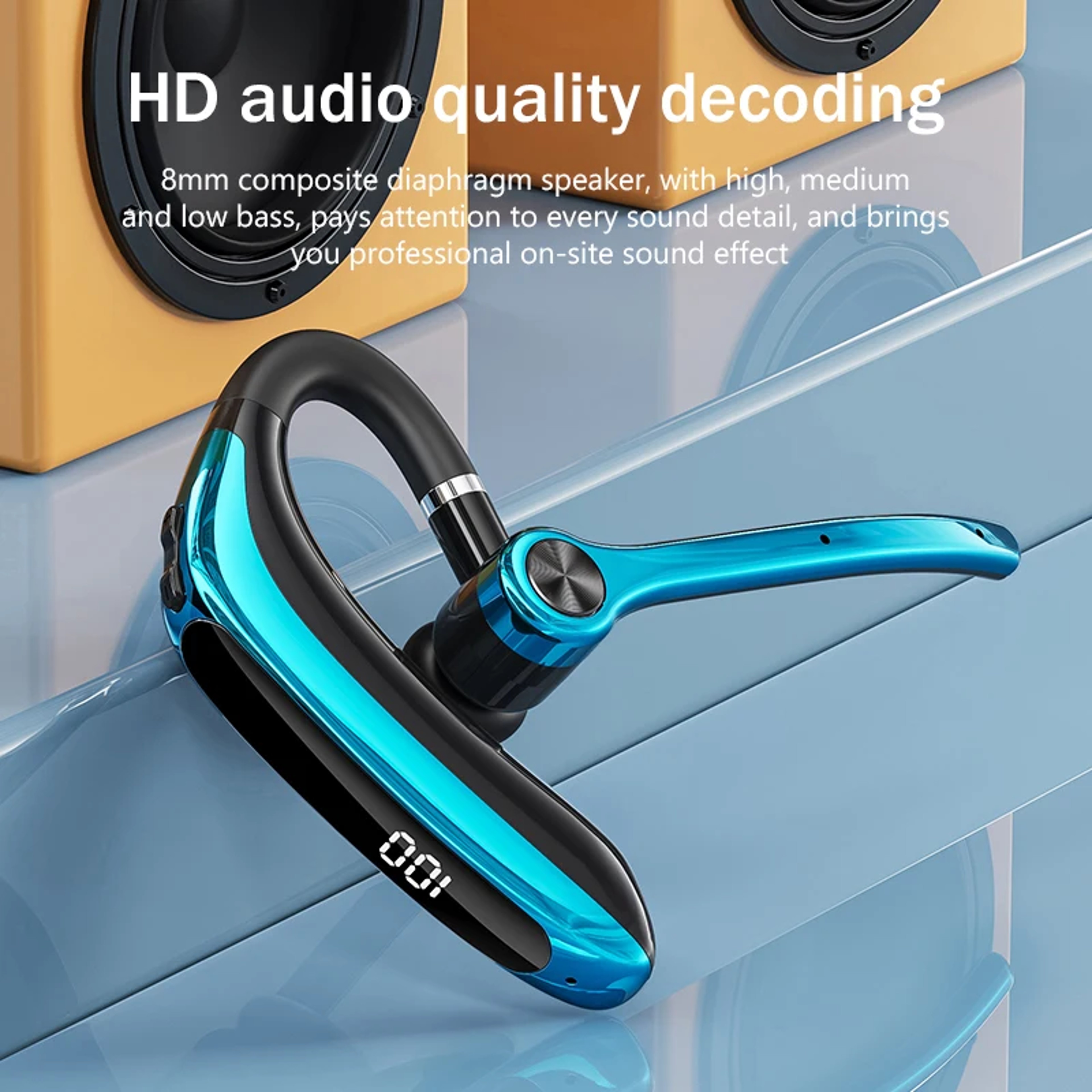 Bluetooth Earphone ENC Noise Cancelling, Wireless Headphones With Microphone, Handsfree Headset Business Driving – view 6