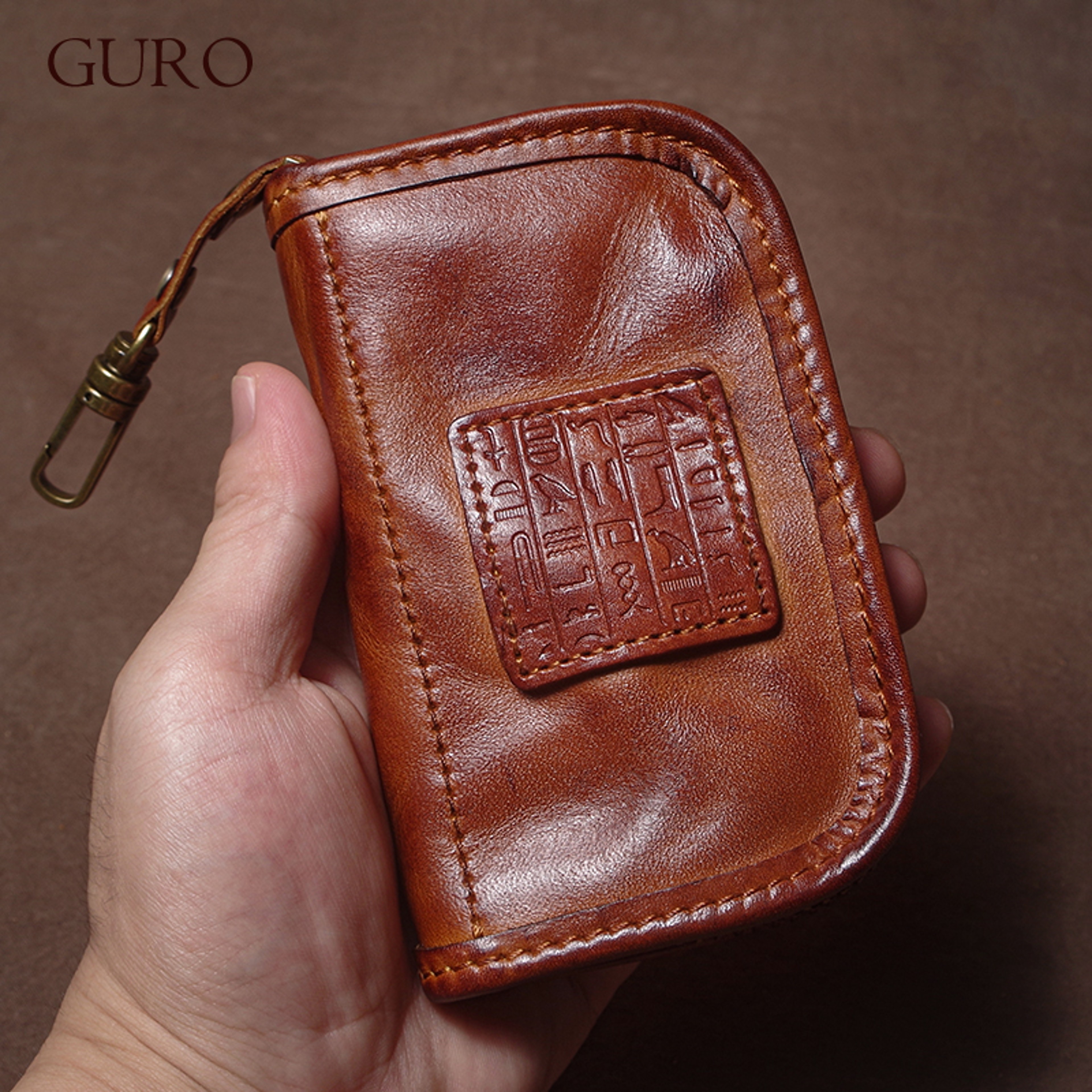 GURO Luxury Genuine Leather Key Case Organizer, Multipurpose Wallet Coin Purse, Card Holder for Men Women – view 1