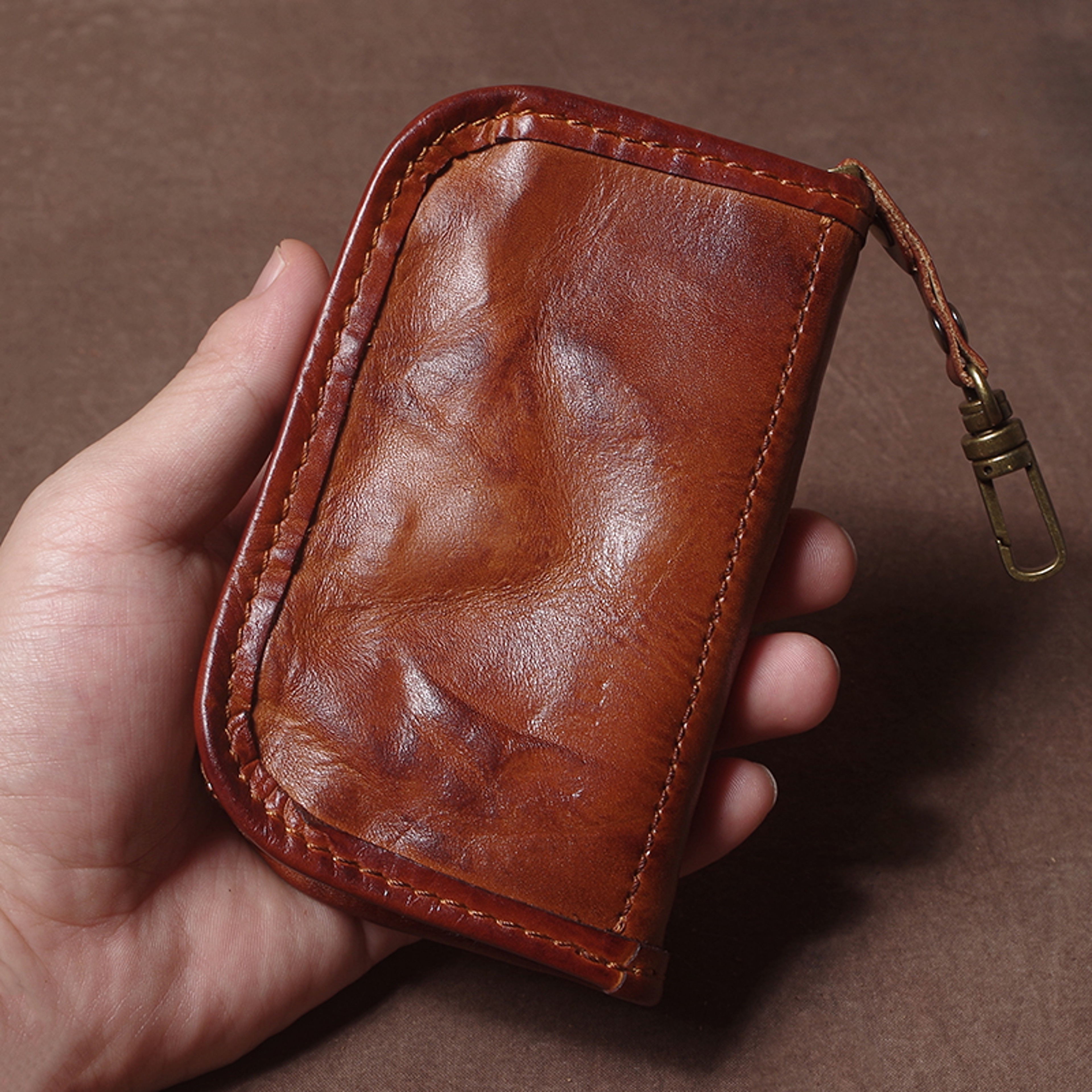 GURO Luxury Genuine Leather Key Case Organizer, Multipurpose Wallet Coin Purse, Card Holder for Men Women – view 2